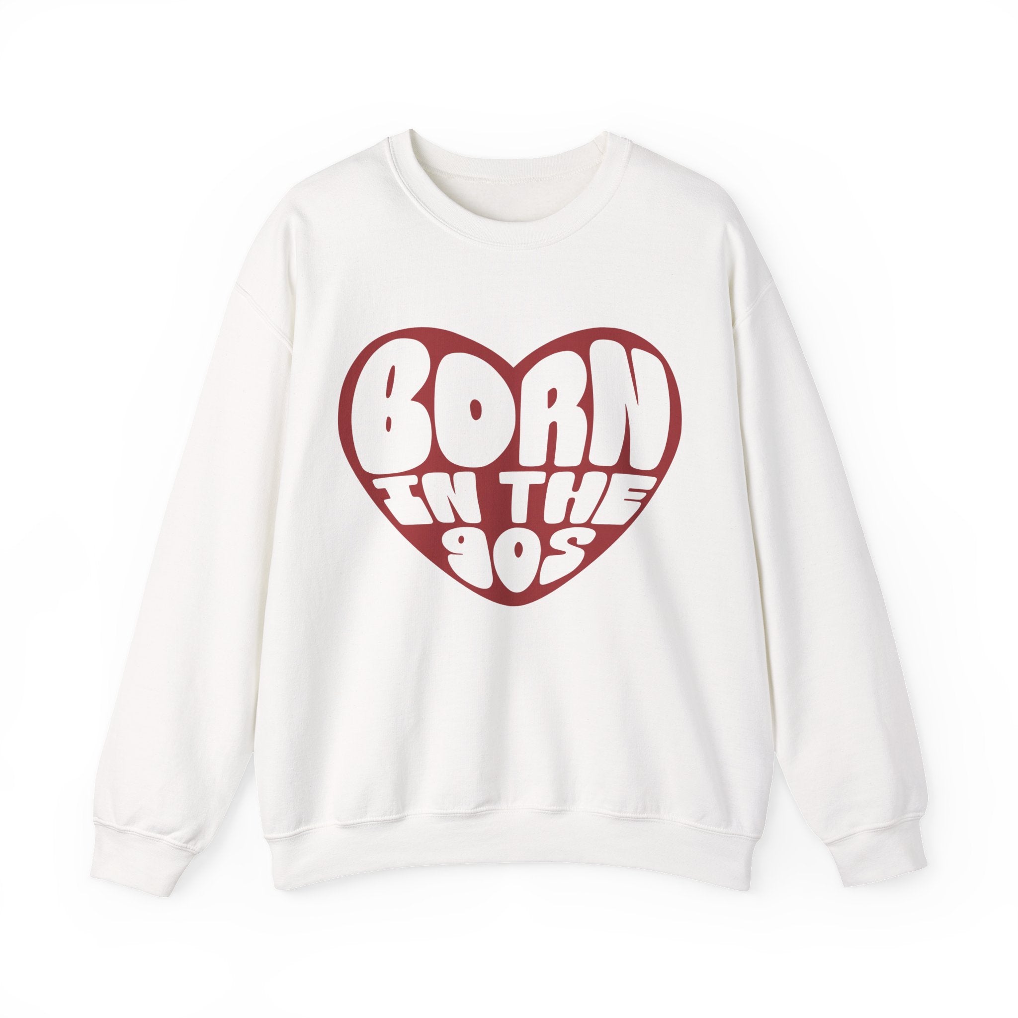 Born In The 90s Red Unisex Heavy Blend Crewneck Sweatshirt