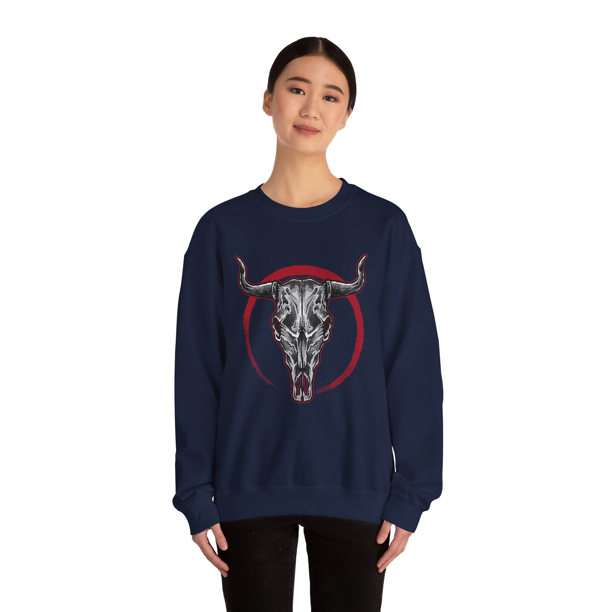 Bull Skull Unisex Heavy Blend Crewneck Sweatshirt for Ultimate Comfort