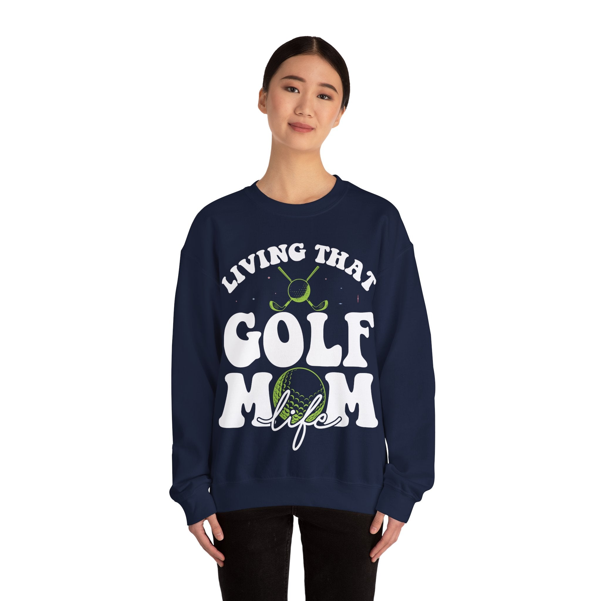 Living That Golf Mom Life Unisex Heavy Blend Crewneck Sweatshirt