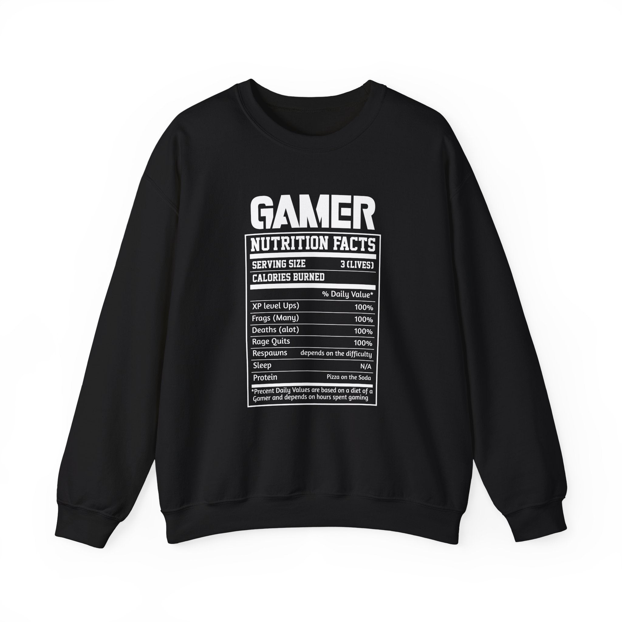 Gamer Nutrition Facts Funny Unisex Heavy Blend Crewneck Sweatshirt