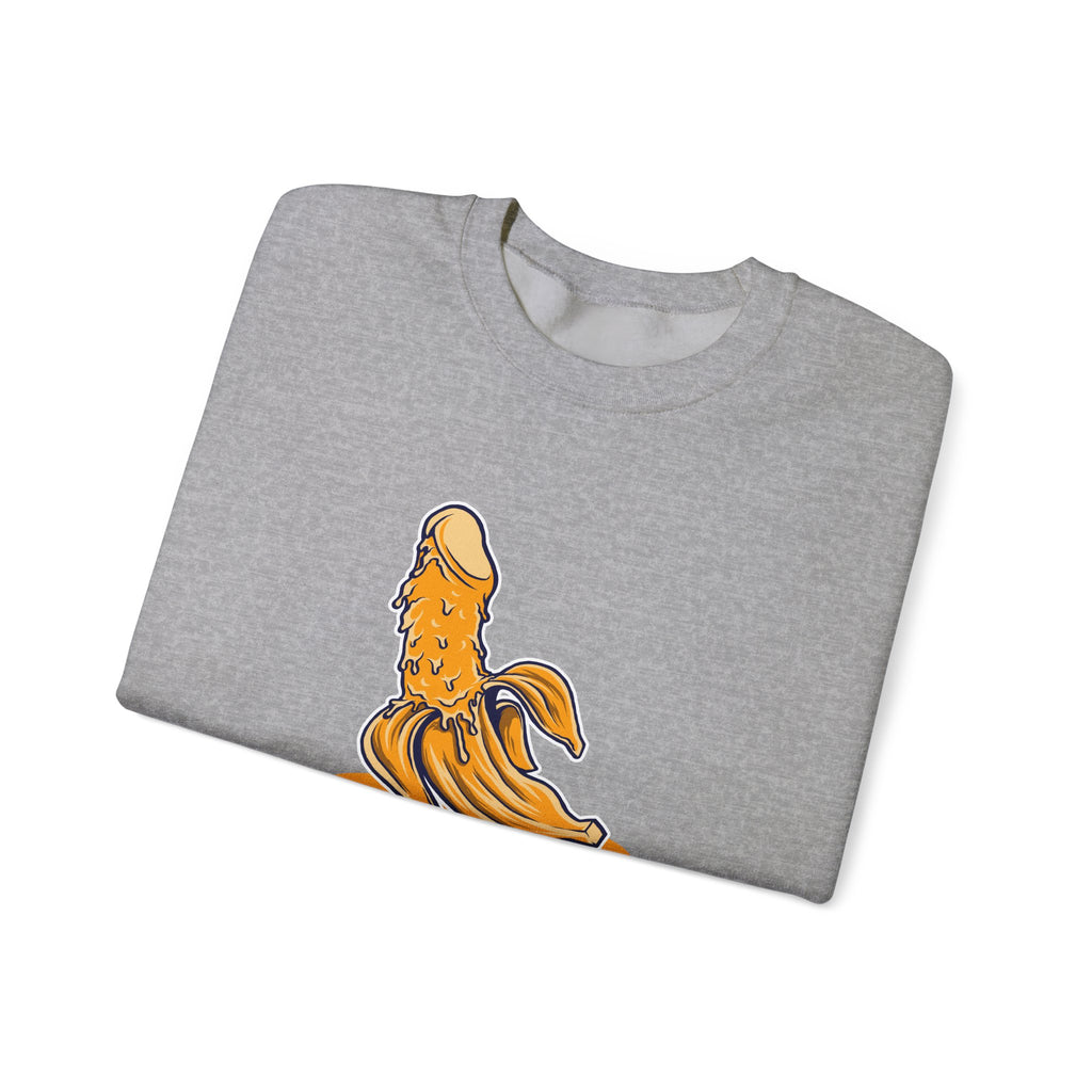 Penis Banana Unisex Heavy Blend Crewneck Sweatshirt for Ultimate Comfort