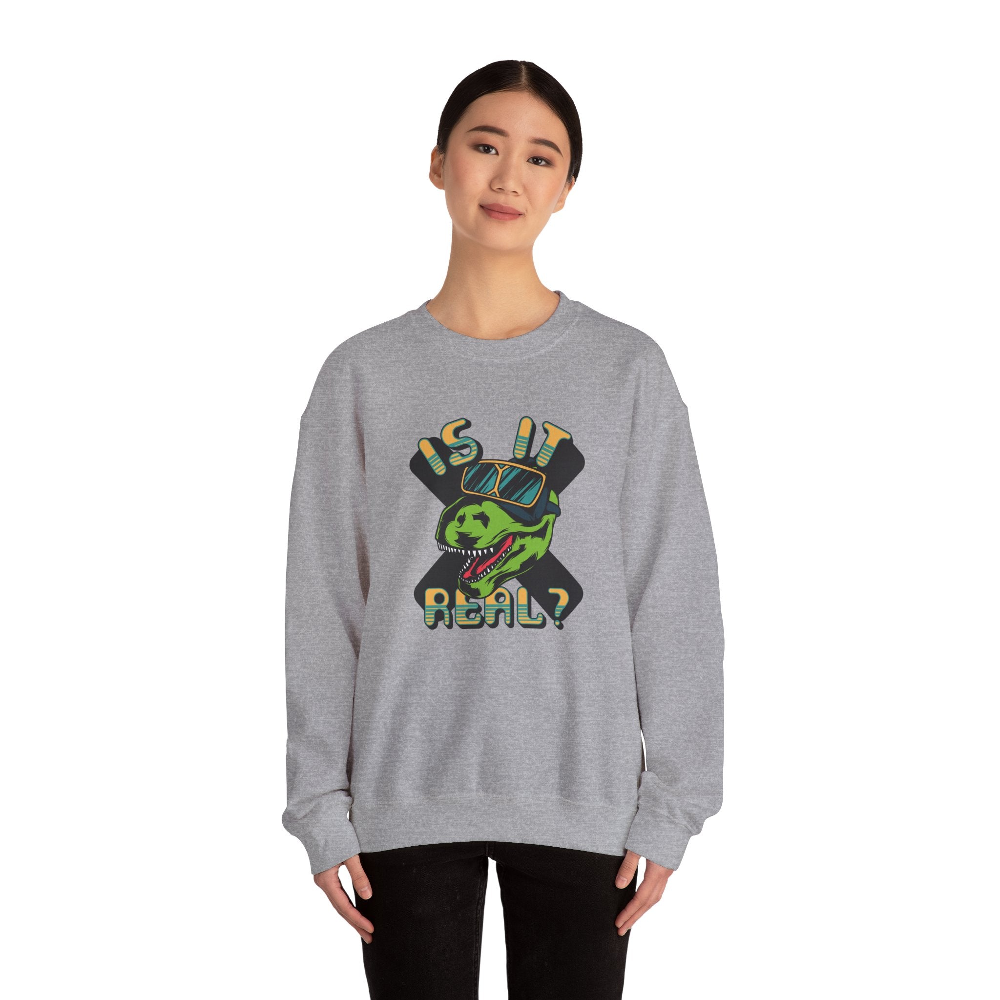 Is It Real Trex In AR Headset Unisex Heavy Blend Crewneck Sweatshirt