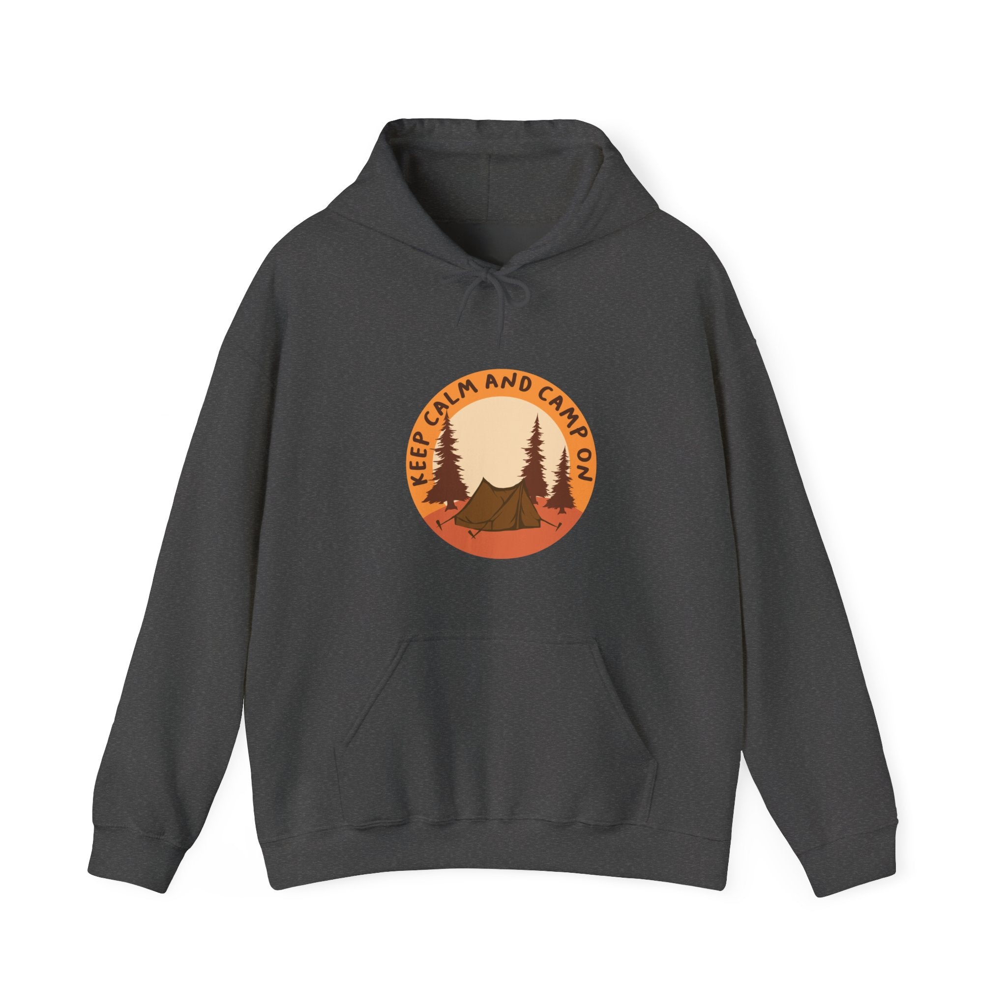 Keep Calm and Camp On Unisex Heavy Blend Hooded Sweatshirt for Ultimate Comfort