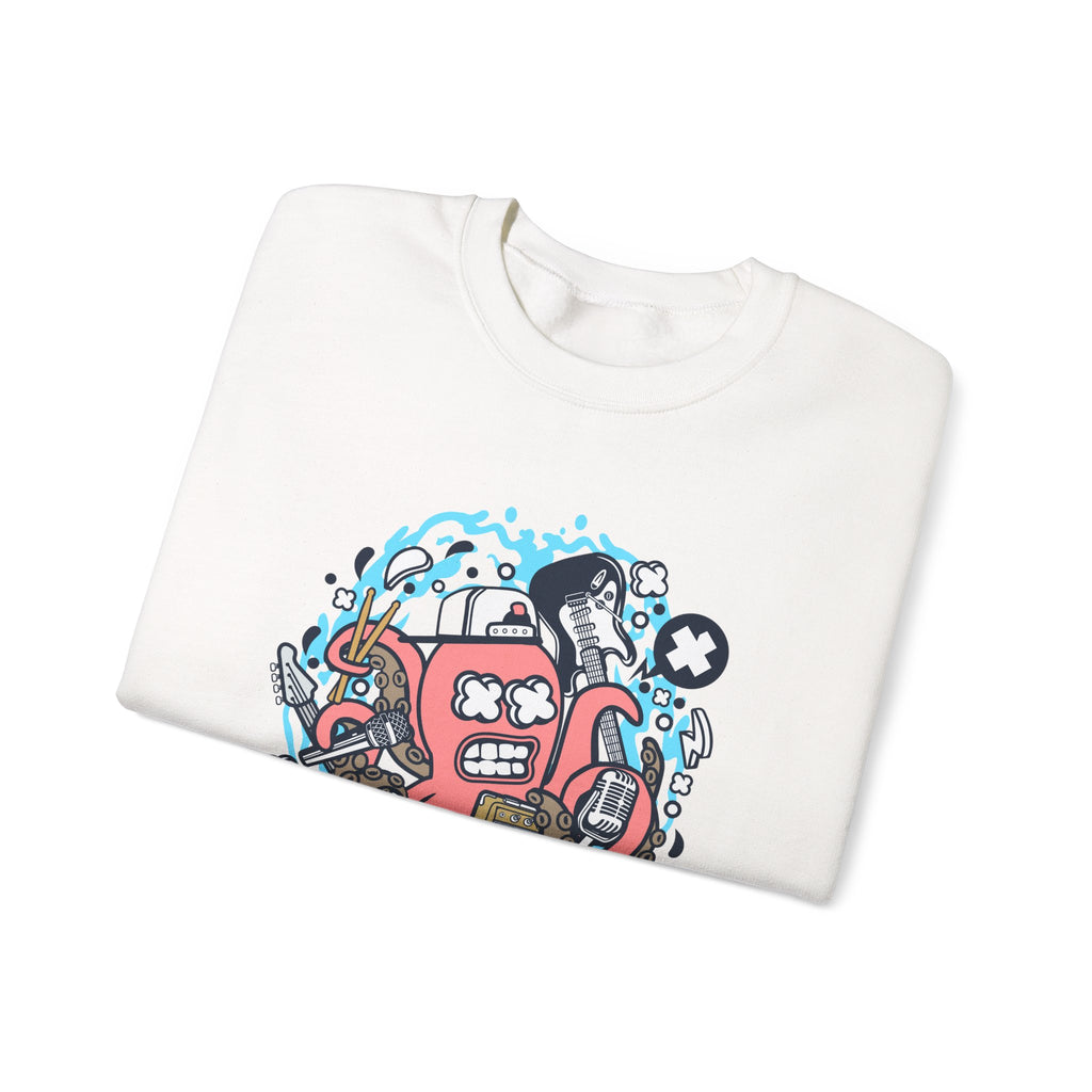 Rock Octopus Unisex Heavy Blend Crewneck Sweatshirt for Ultimate Comfort