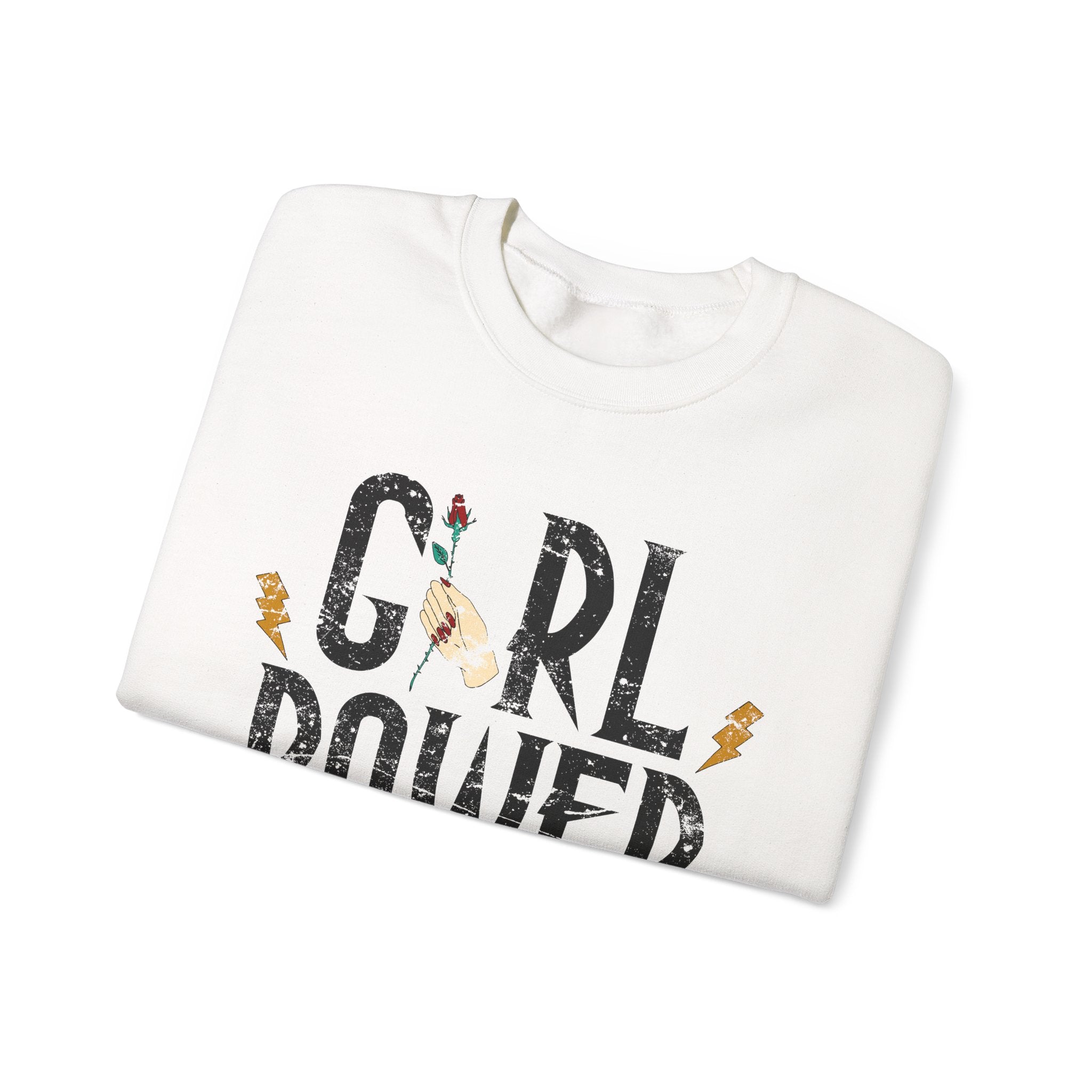 Girls Power Unisex Heavy Blend Crewneck Sweatshirt for Ultimate Comfort and Style