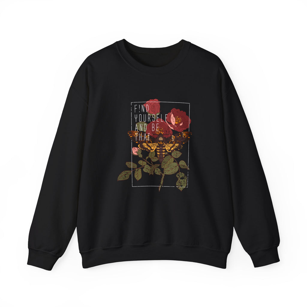 Find Yourself Be That Rose And Butterfly Unisex Heavy Blend Crewneck Sweatshirt