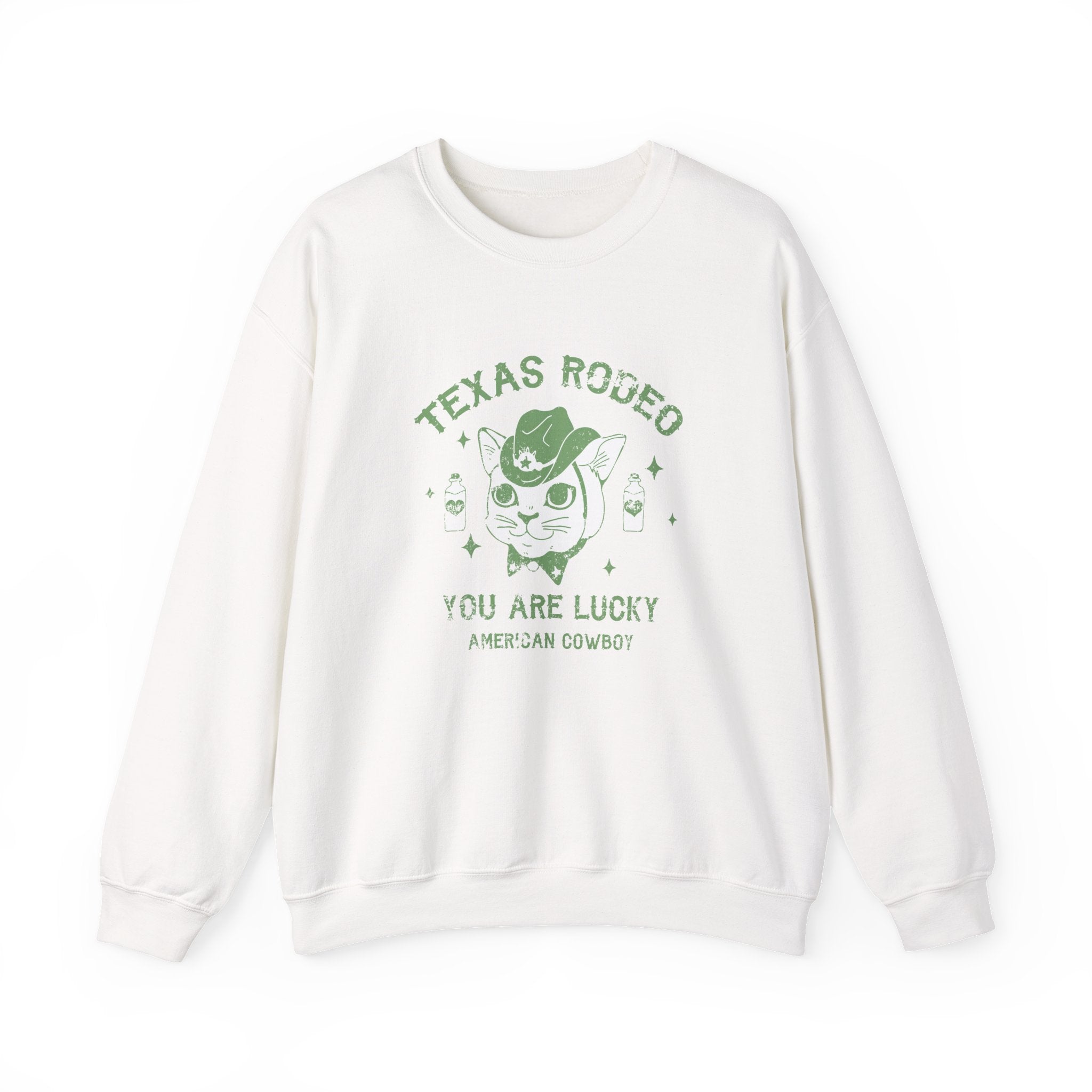Texas Rodeo You Are Lucky American Cowboy Unisex Heavy Blend Crewneck Sweatshirt