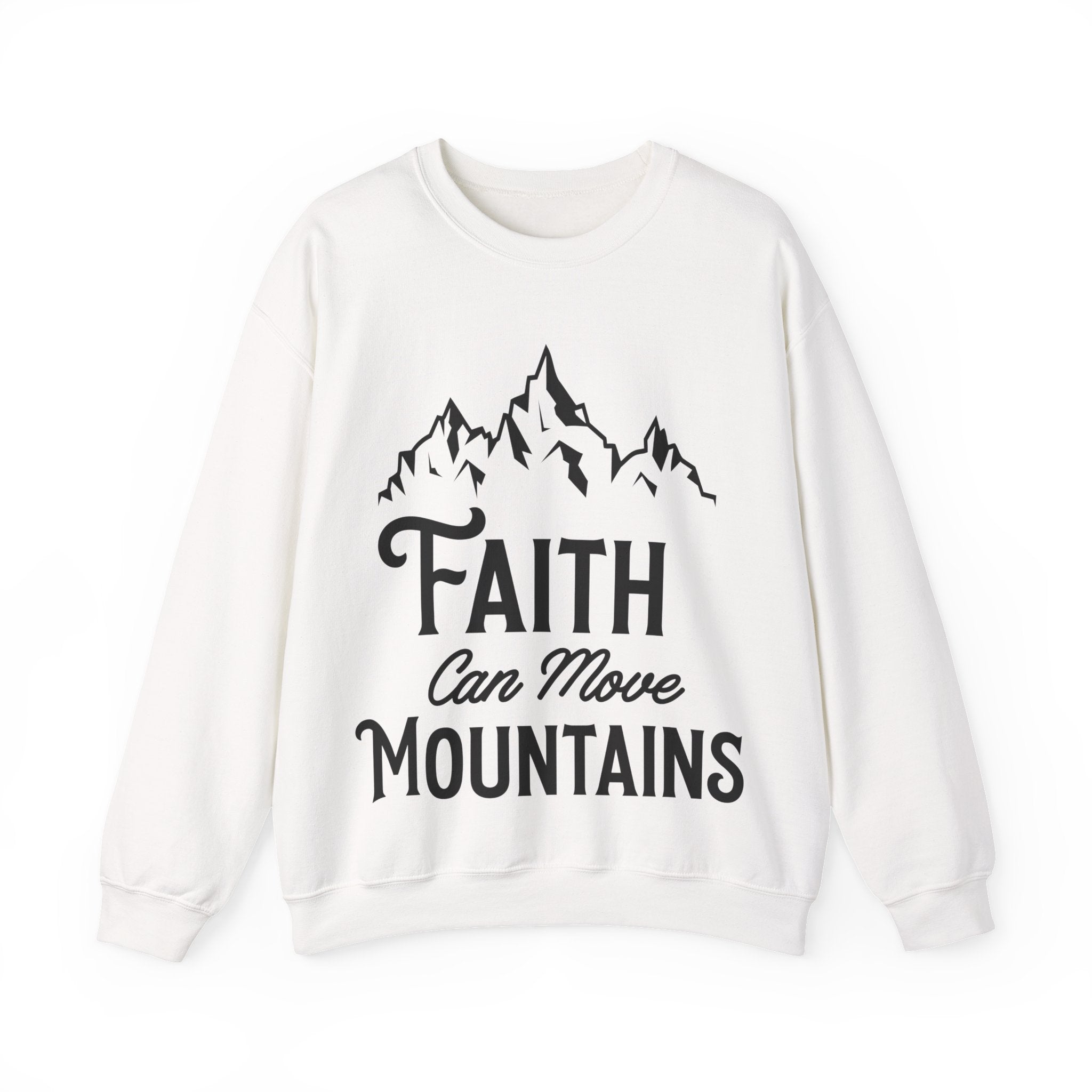Faith Can Move Mountains Unisex Heavy Blend Crewneck sweatshirt for Ultimate Comfort
