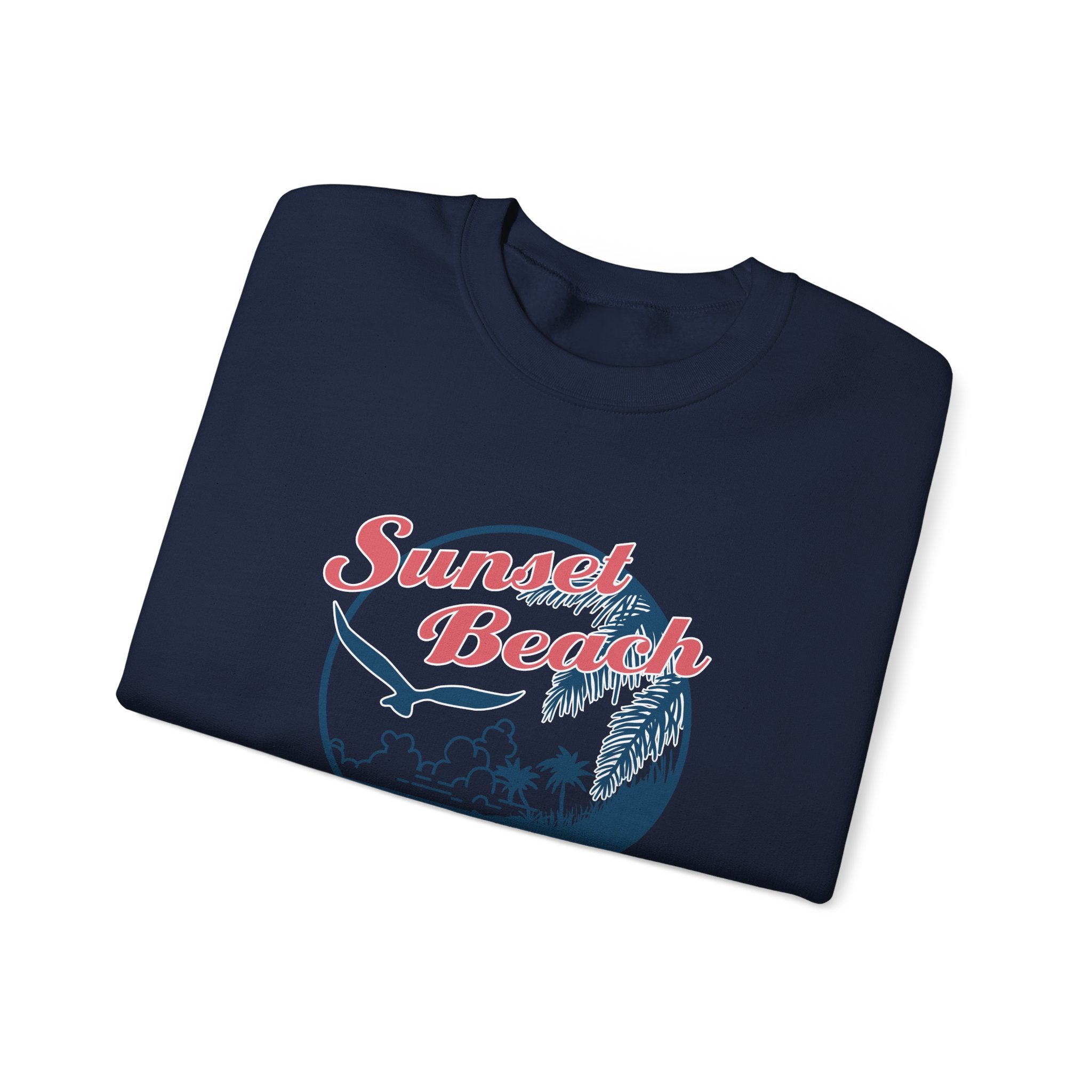 Sunset Beach Birds And Ocean Unisex Heavy Blend Crewneck Sweatshirt
