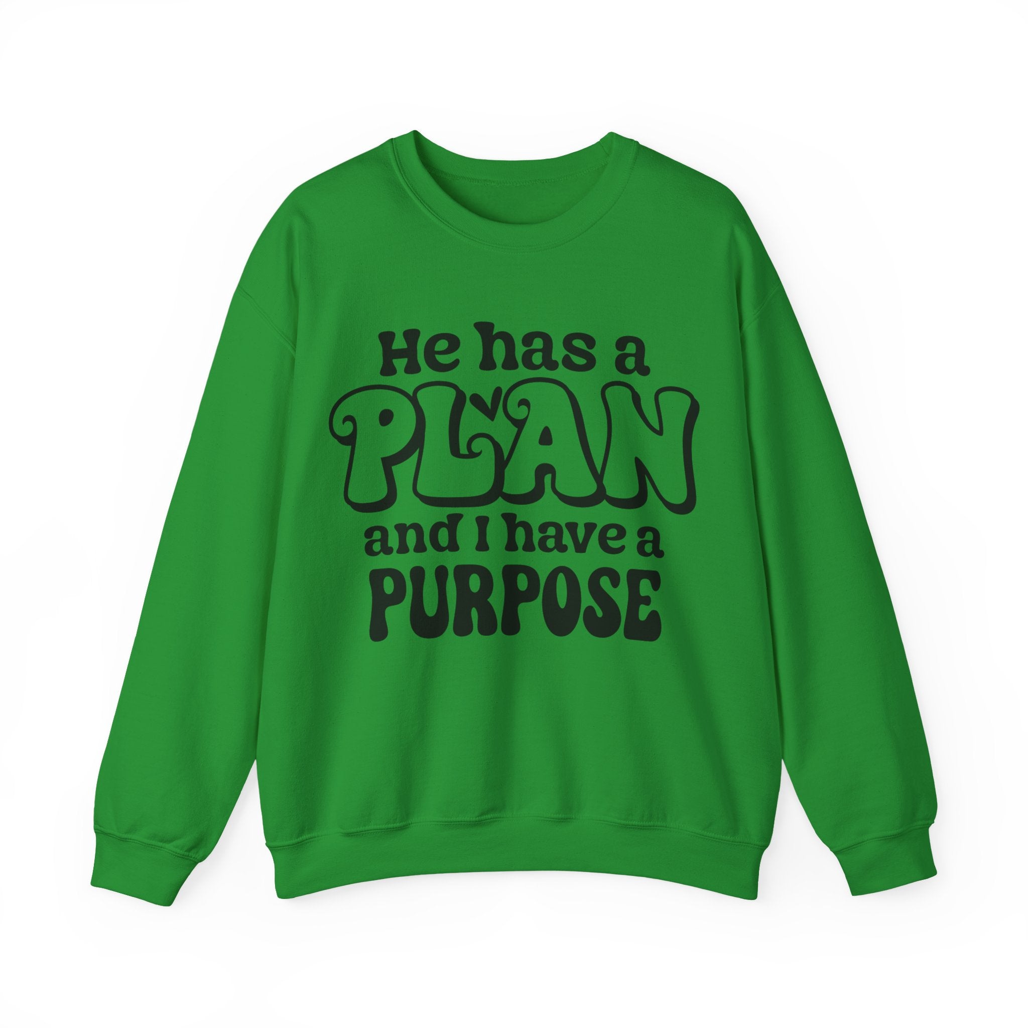 He Has A Plan Unisex Heavy Blend Crewneck Sweatshirt For Ultimate Comfort