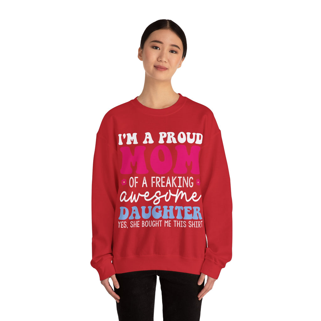 Proud Mom of an Awesome Daughter Unisex Heavy Blend Crewneck Sweatshirt