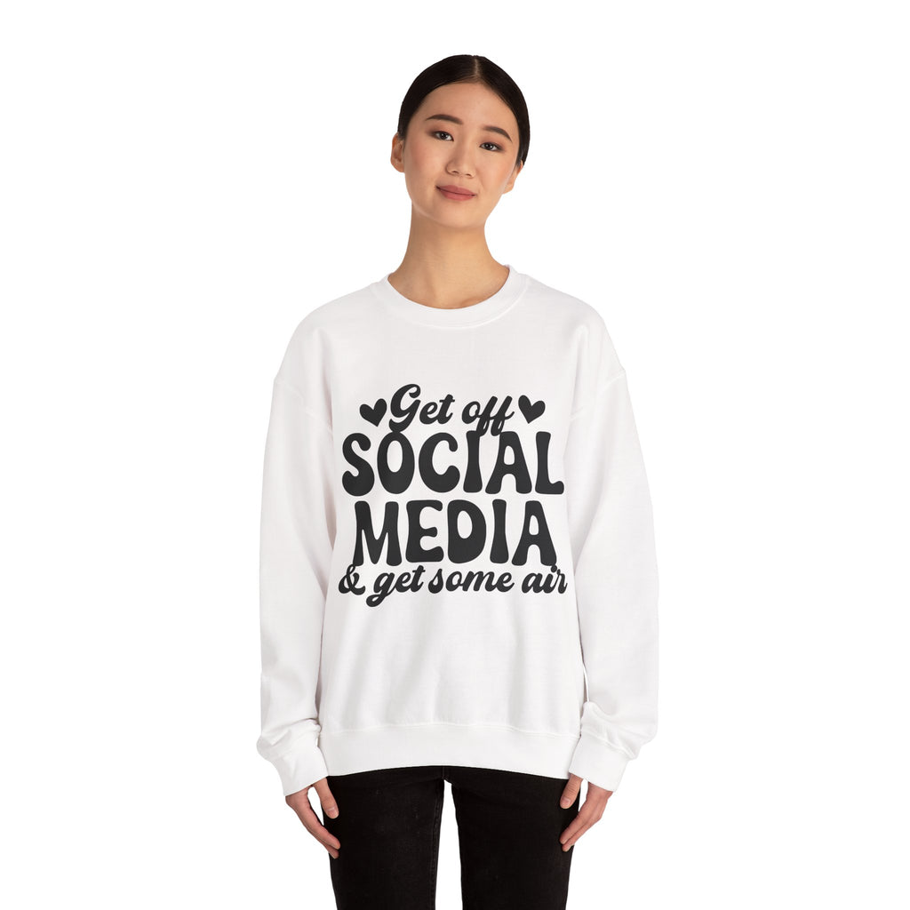 Get Off Social Media And Get Some Air Unisex Heavy Blend Crewneck Sweatshirt