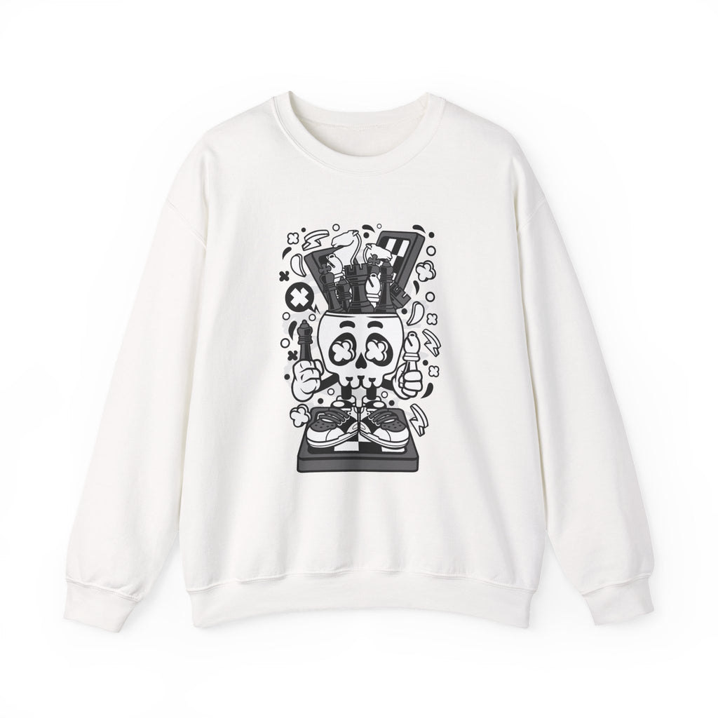 Chess Skull Head Unisex Heavy Blend Crewneck Sweatshirt for Ultimate Comfort