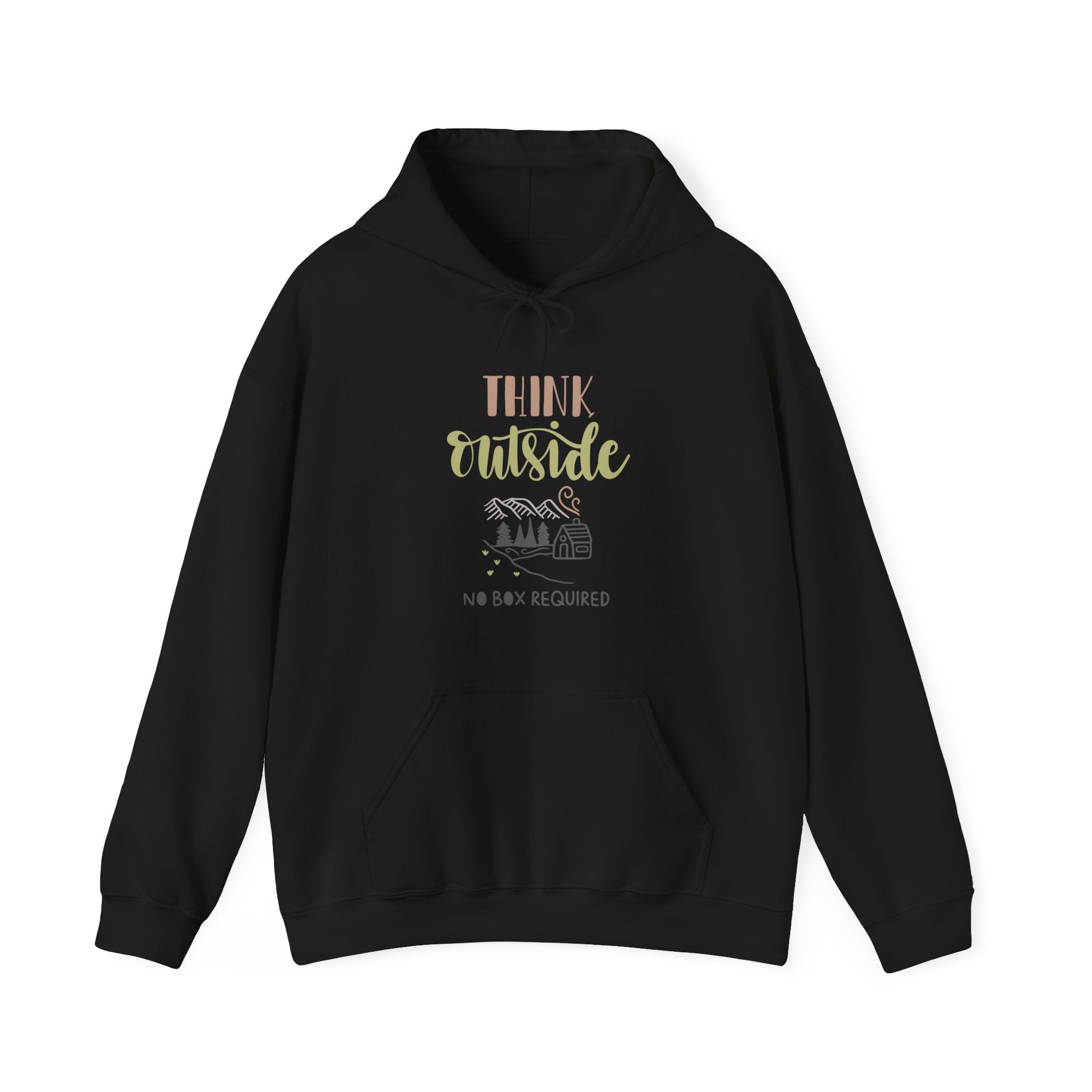 Think Outside No Box Required Unisex Heavy Blend Hooded Sweatshirt