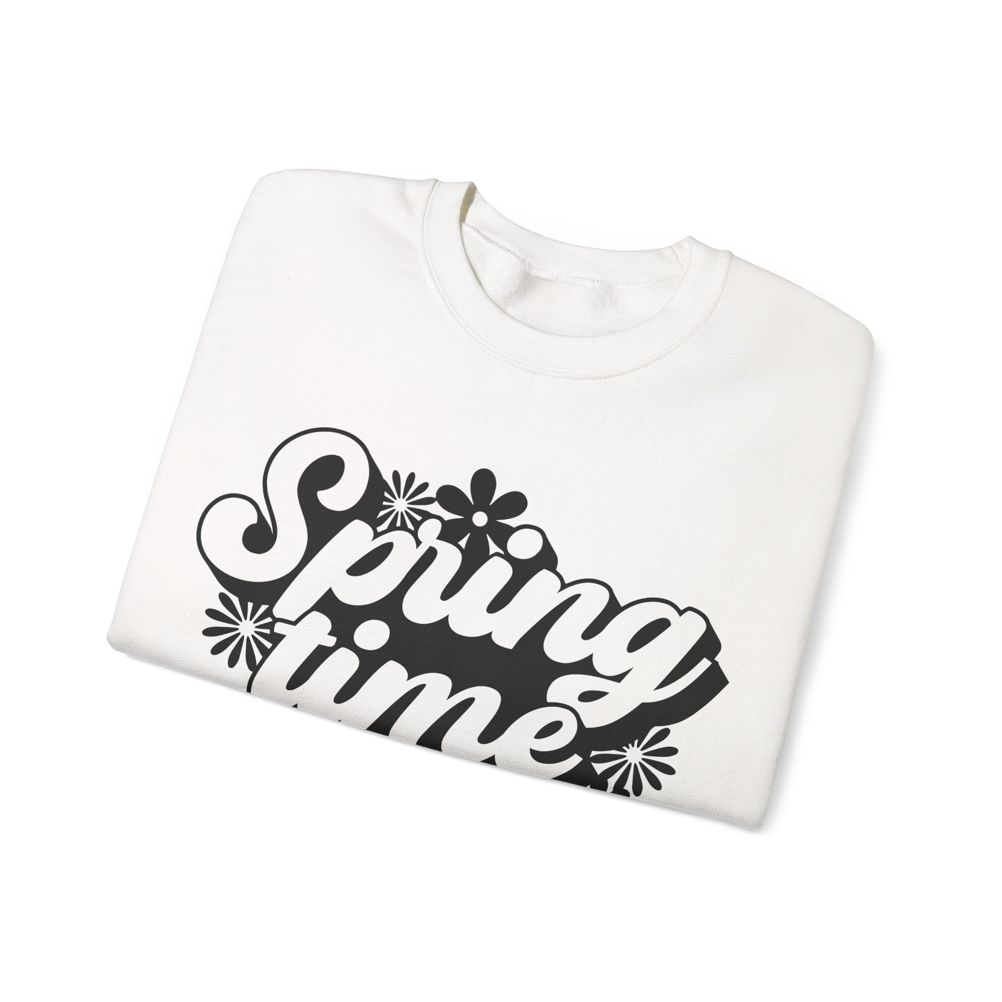 Spring Time Vibes Flowers Unisex Heavy Blend Crewneck Sweatshirt