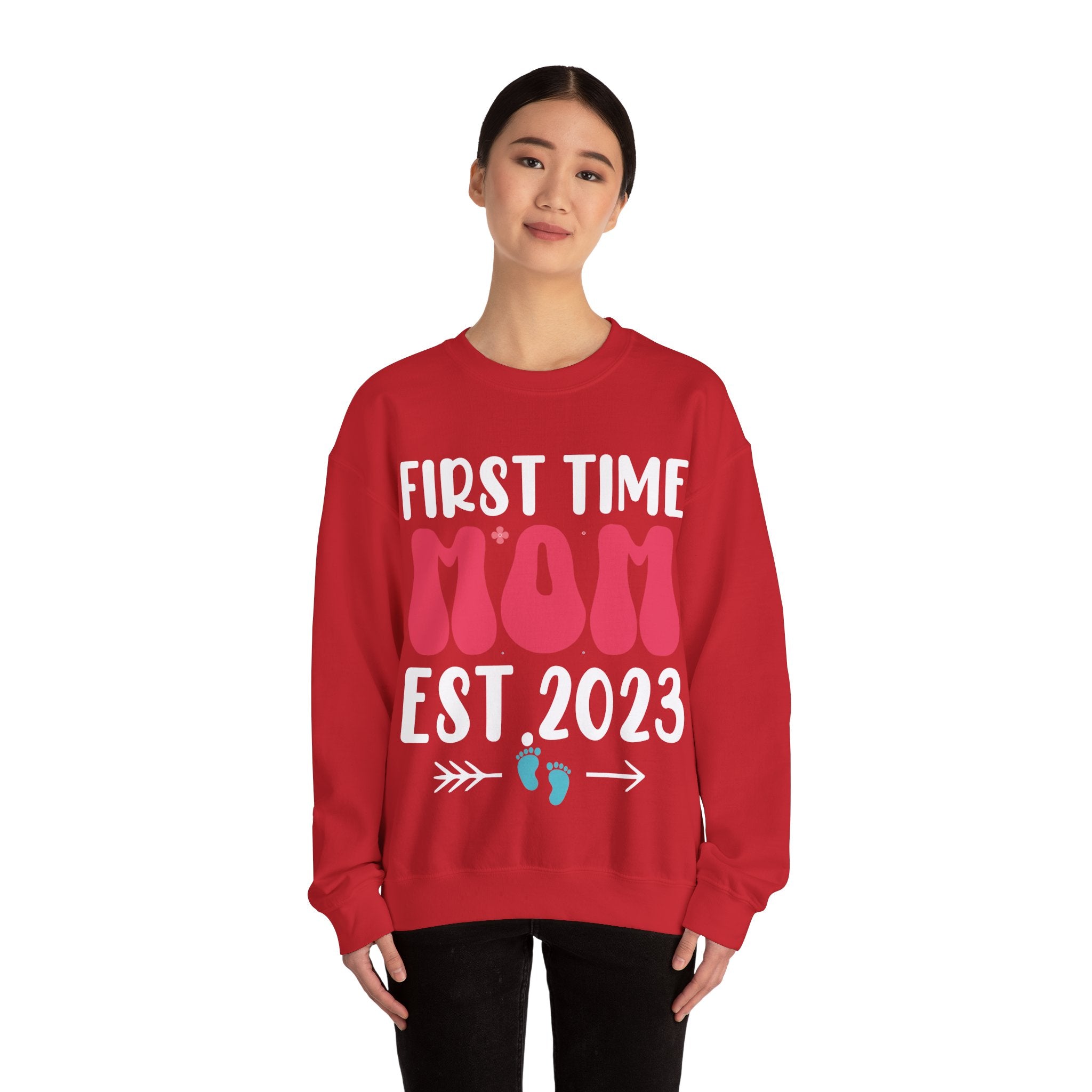 First Time Mom Established 2023 Unisex Heavy Blend Crewneck Sweatshirt