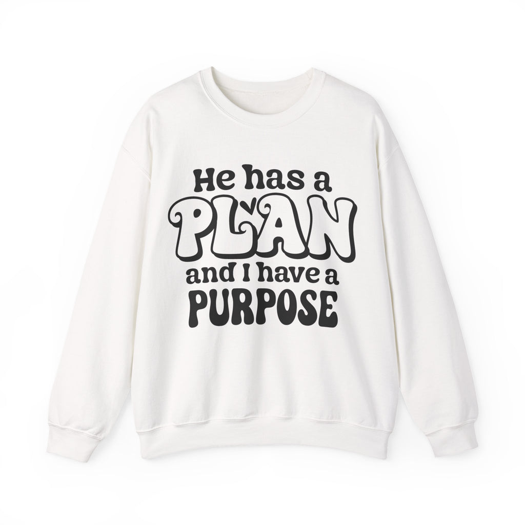 He Has A Plan Unisex Heavy Blend Crewneck Sweatshirt for Ultimate Comfort