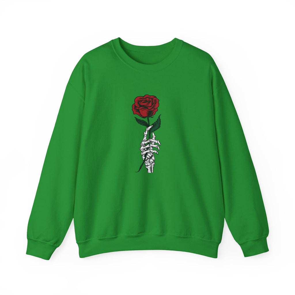 Rose In Skeleton Hand Unisex Heavy Blend Crewneck Sweatshirt