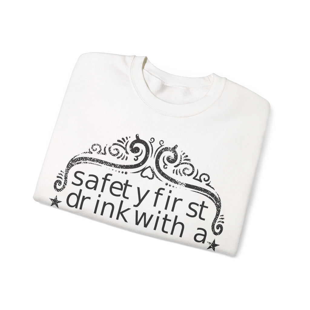 Safety First Drink With A Nurse Unisex Heavy Blend Crewneck Sweatshirt