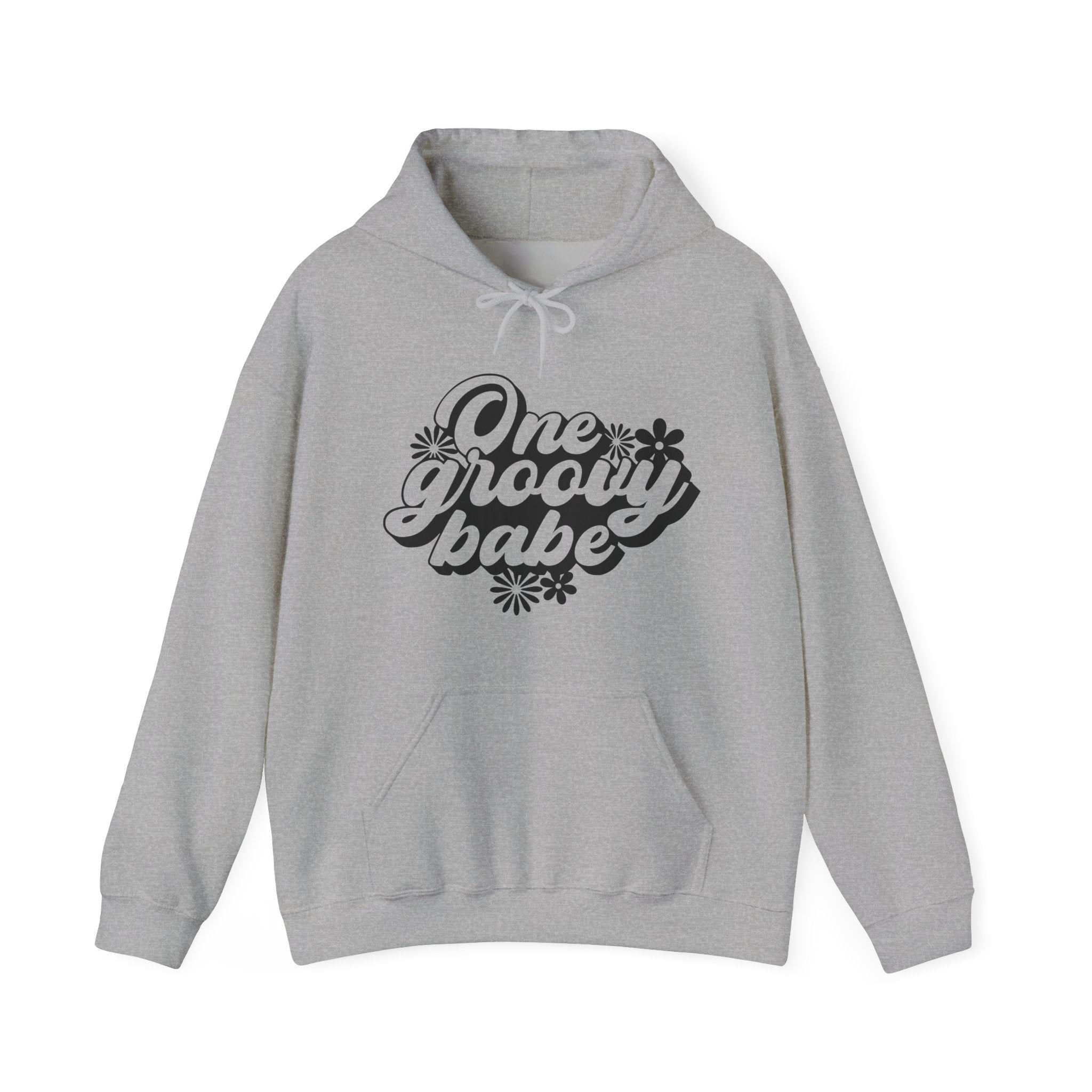 One Groovy Babe Flowers Unisex Heavy Blend Hooded Sweatshirt for Ultimate Comfort
