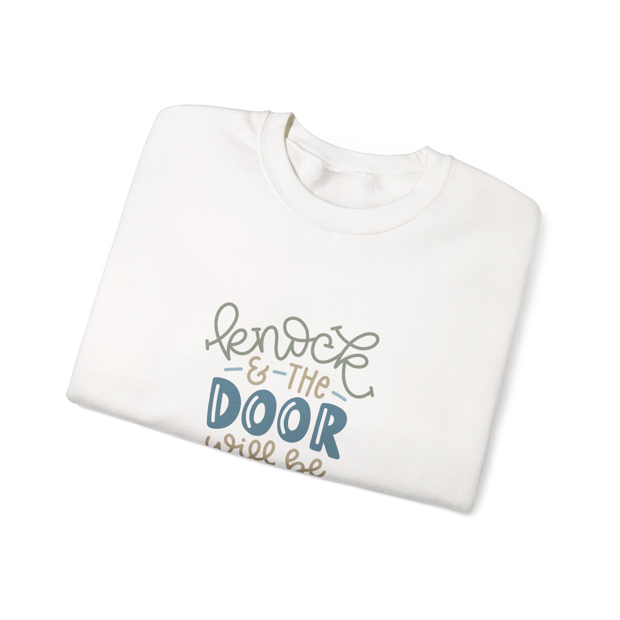Knock And The Door Will Be Opened Luke 11 19 Unisex Heavy Blend Crewneck Sweatshirt