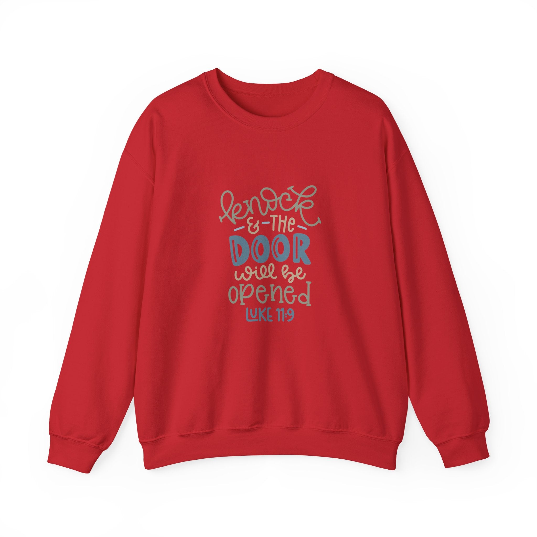 Knock And The Door Will Be Opened Luke 11 19 Unisex Heavy Blend Crewneck Sweatshirt