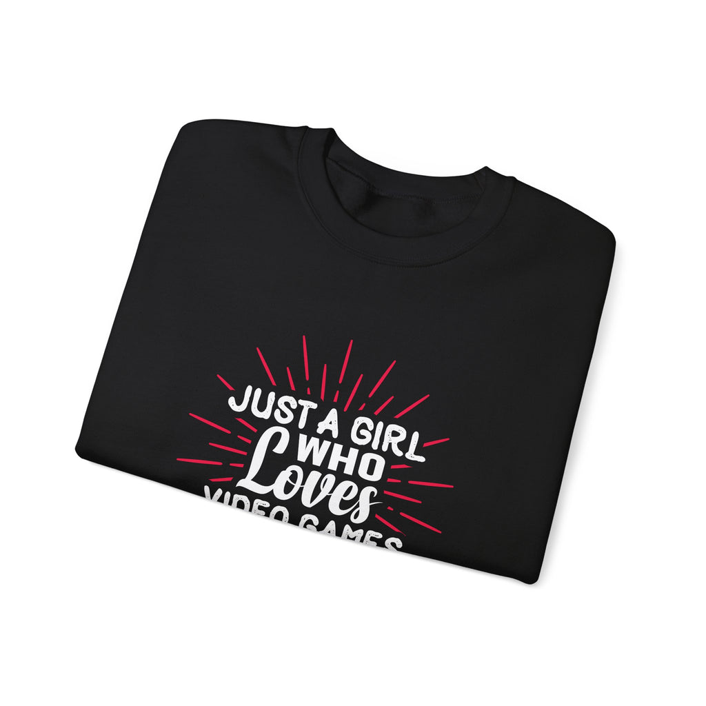 Just A Girl Who Loves Video Games Unisex Heavy Blend Crewneck Sweatshirt