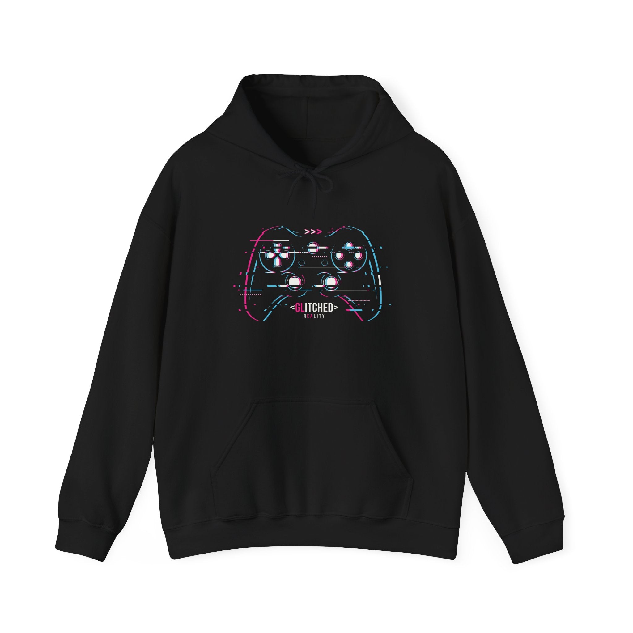 Glitched Gaming Controller Unisex Heavy Blend Hooded Sweatshirt for Ultimate Comfort