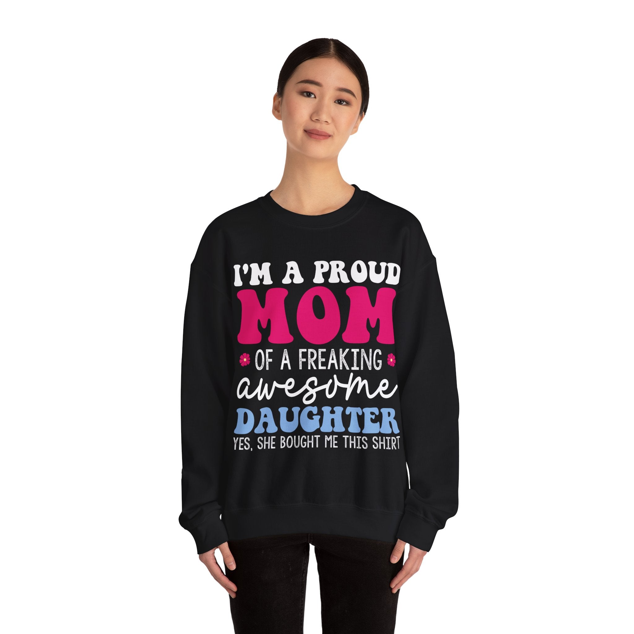 Proud Mom of an Awesome Daughter Unisex Heavy Blend Crewneck Sweatshirt