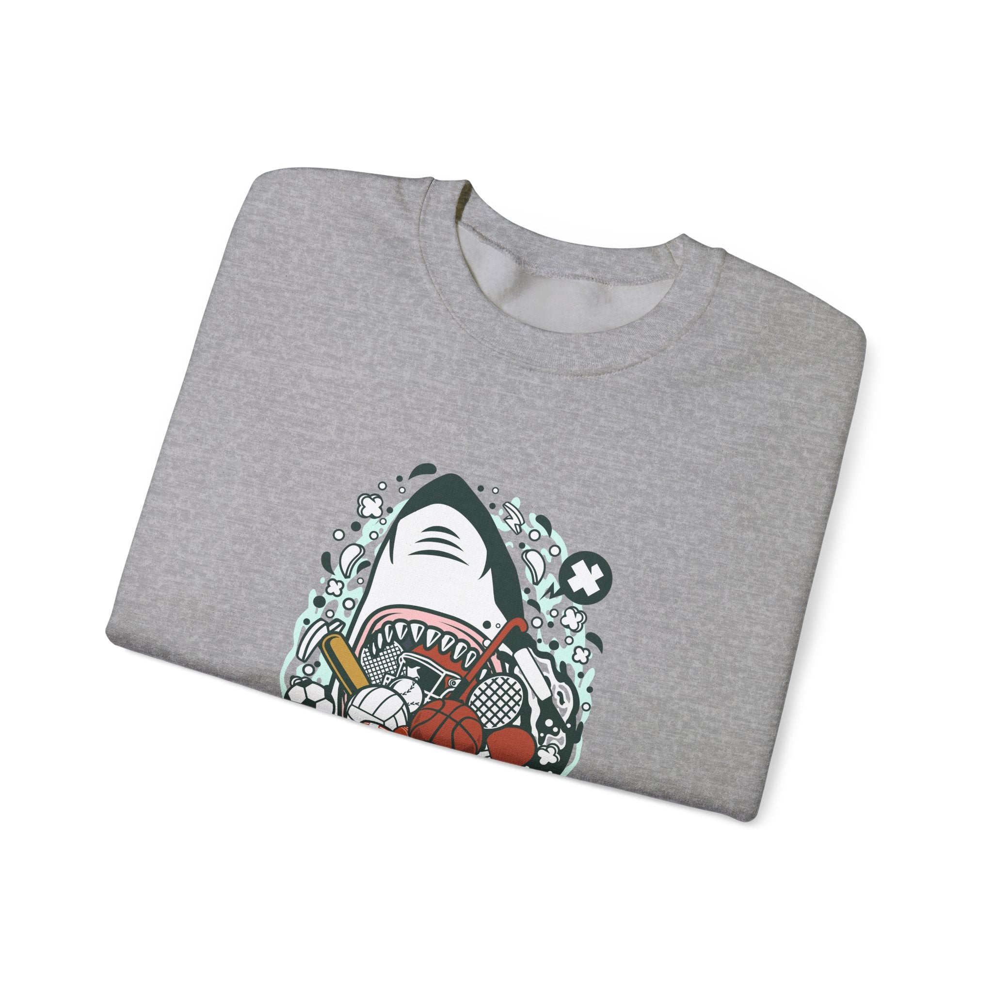 Shark Sports Unisex Heavy Blend Crewneck Sweatshirt for Ultimate Comfort
