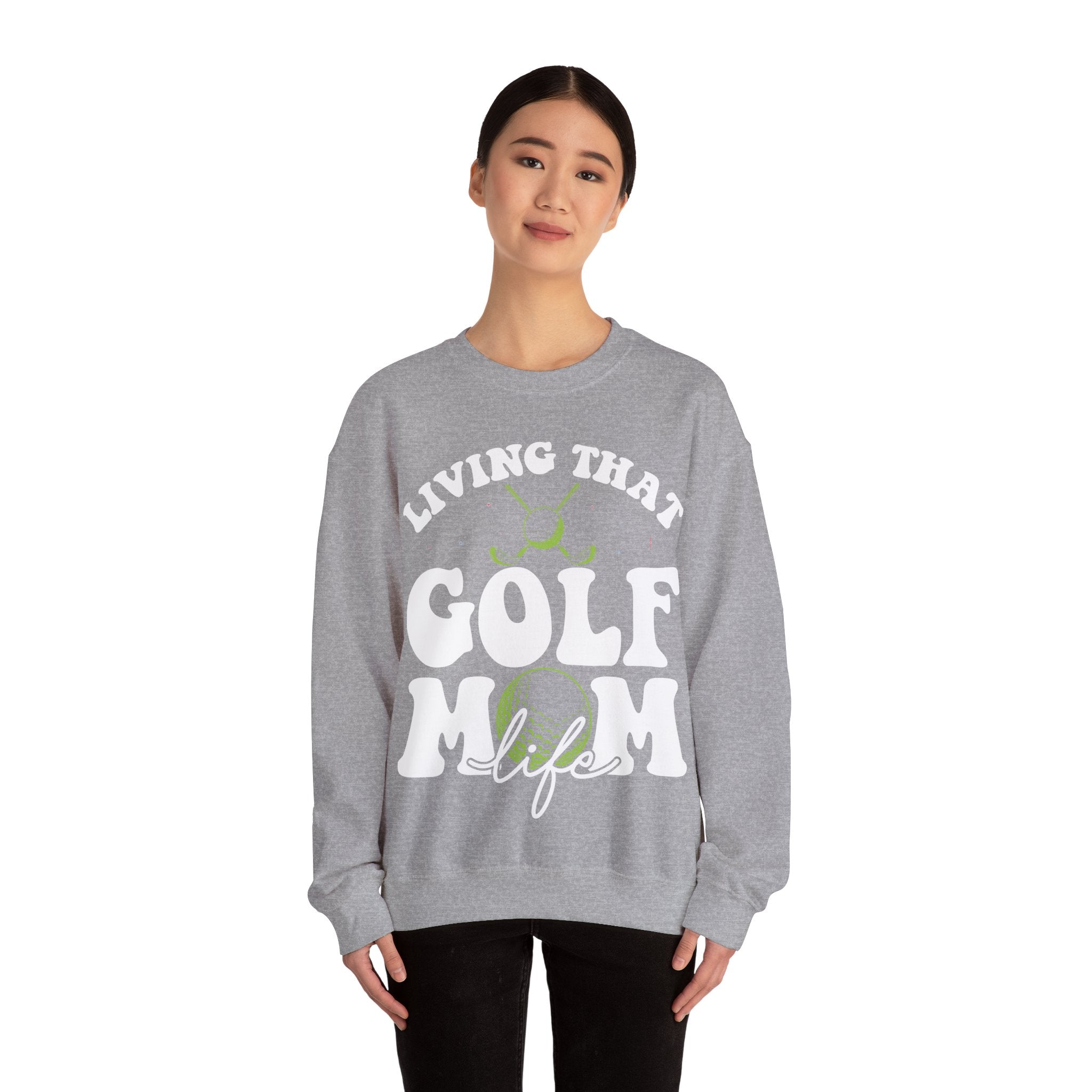 Living That Golf Mom Life Unisex Heavy Blend Crewneck Sweatshirt