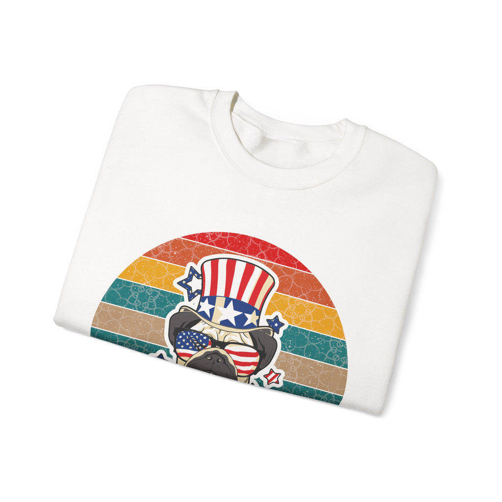 American White Pug Dog Unisex Heavy Blend Crewneck Sweatshirt for Ultimate Comfort