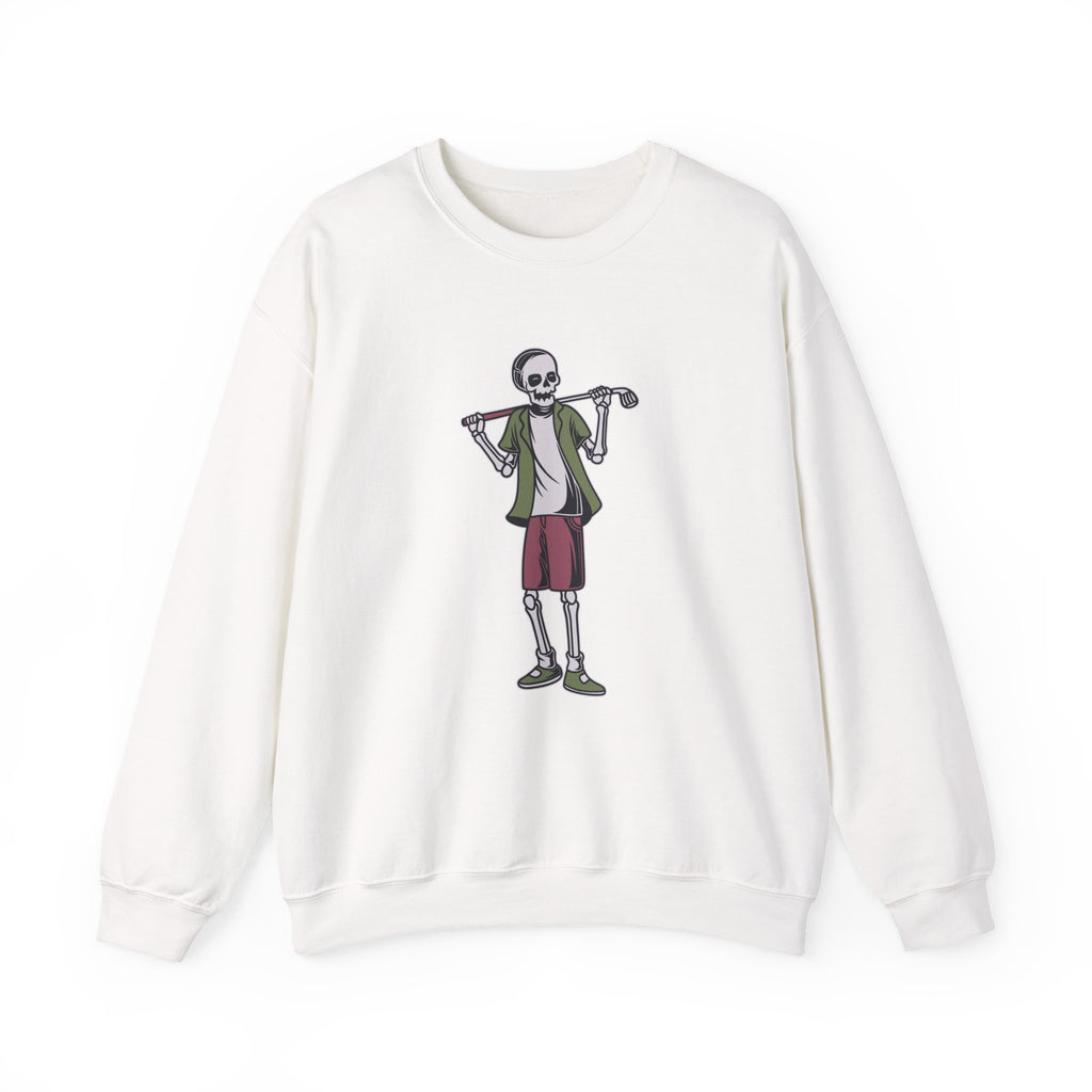 Standing Skeleton Golfer Unisex Heavy Blend Crewneck Sweatshirt