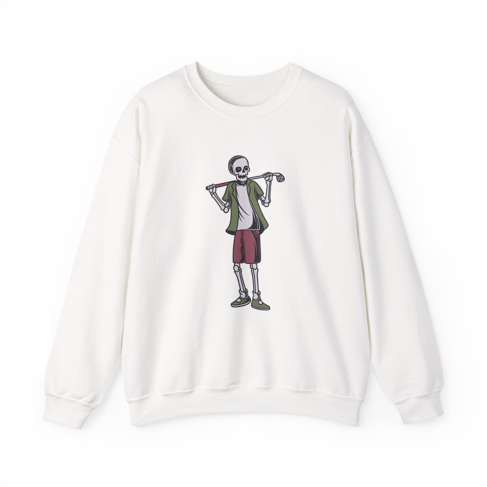 Standing Skeleton Golfer Unisex Heavy Blend Crewneck Sweatshirt