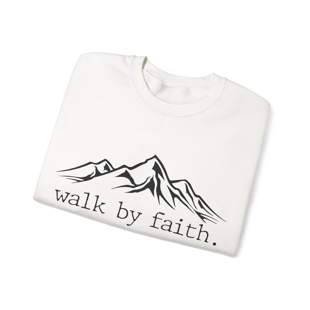 Walk By Faith Unisex Heavy Blend Crewneck Sweatshirt for Ultimate Comfort