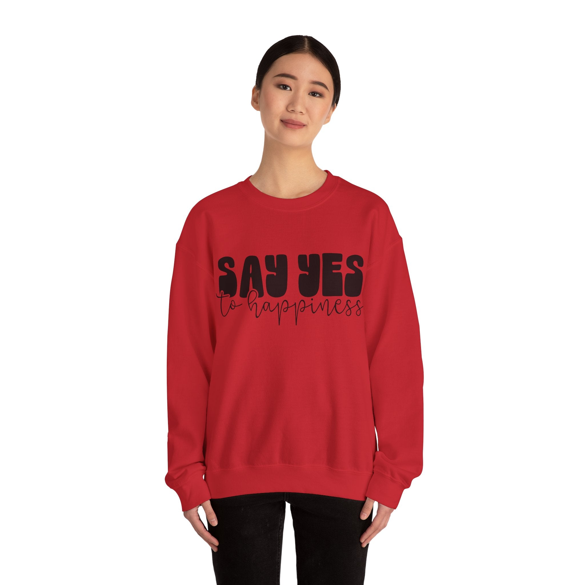 Say Yes To Happiness Unisex Heavy Blend Crewneck Sweatshirt