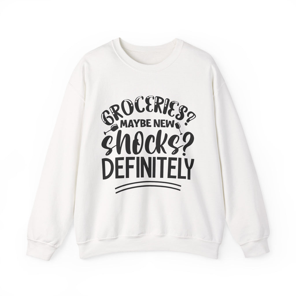 Groceries Maybe New Shocks Definitely Unisex Heavy Blend Crewneck Sweatshirt