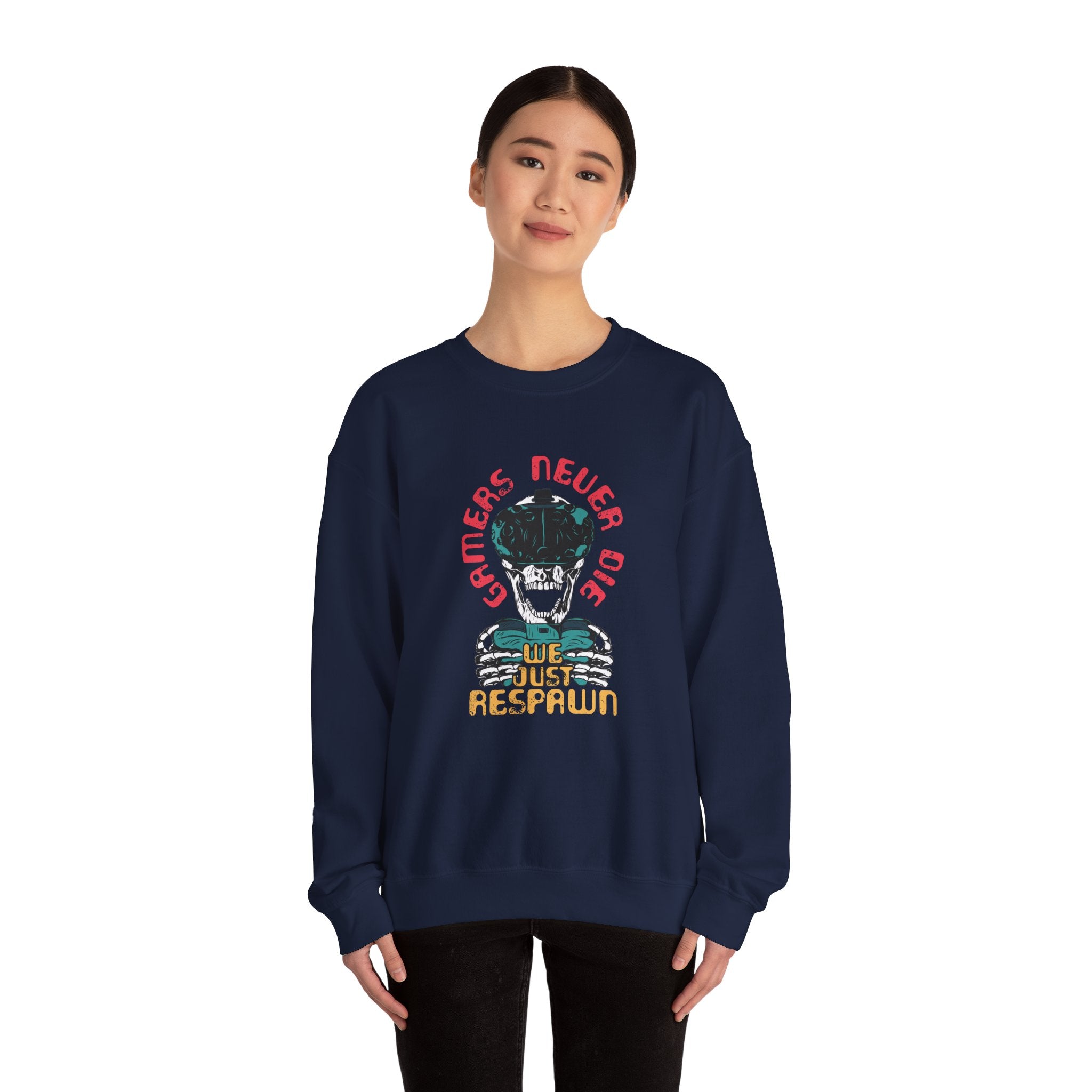 Gamers Never Die We Just Respawn Unisex Heavy Blend Crewneck Sweatshirt
