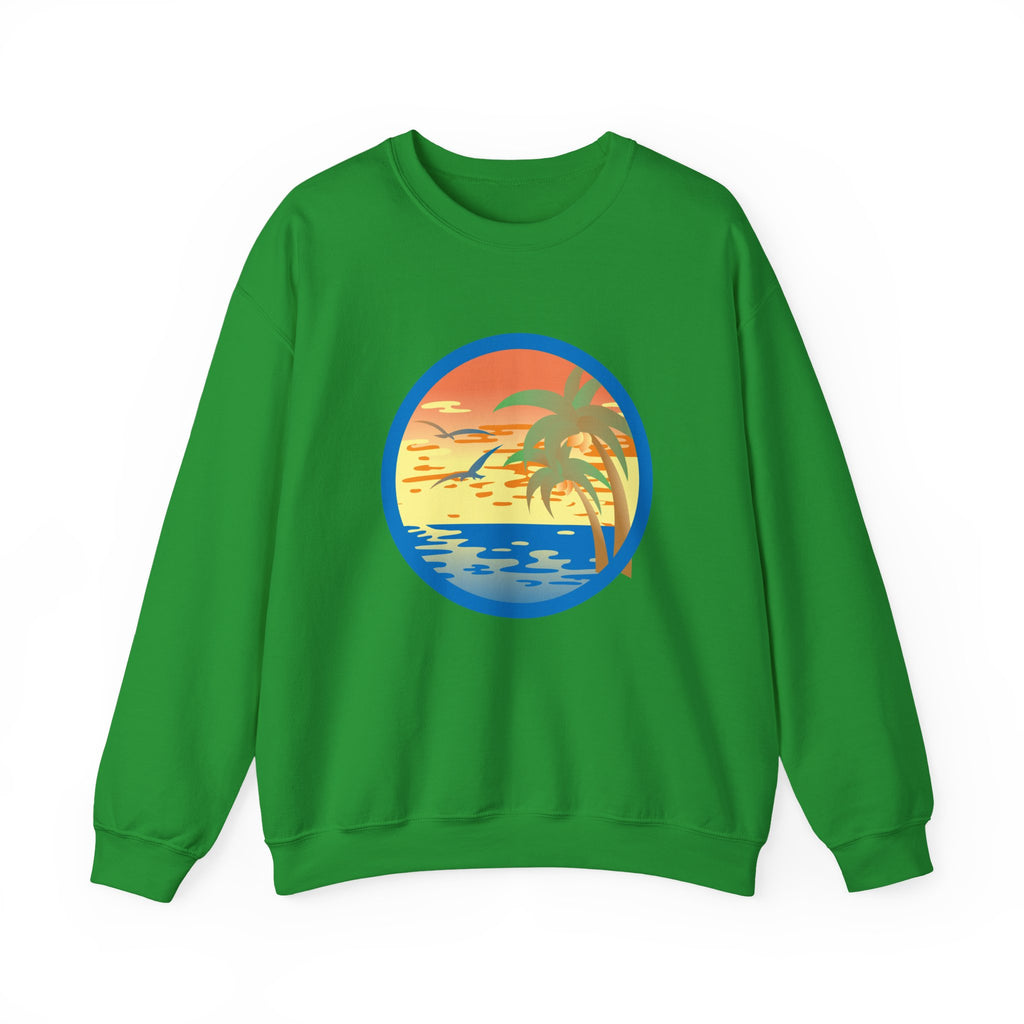 Colored Sunset And Beach Unisex Heavy Blend Crewneck Sweatshirt