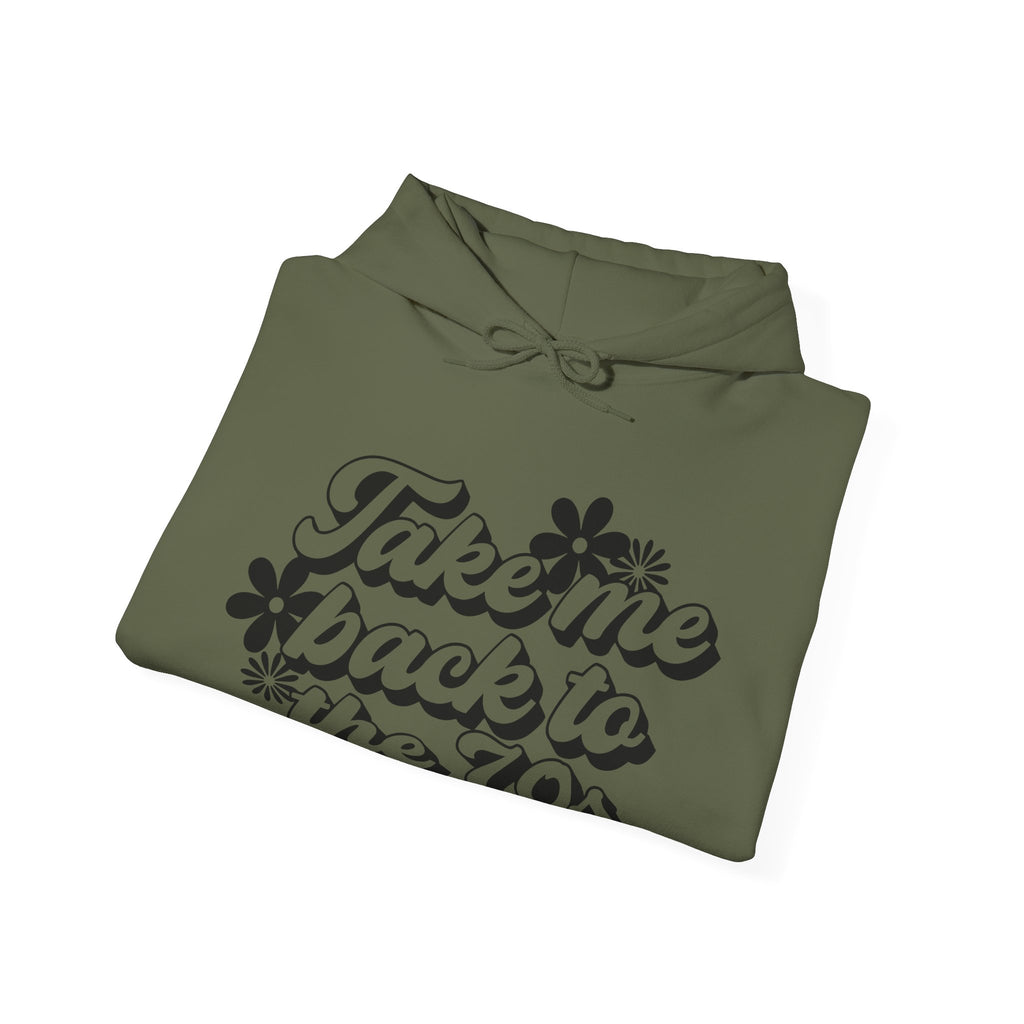 Take Me Back To The 70s Flowers Unisex Heavy Blend Hooded Sweatshirt