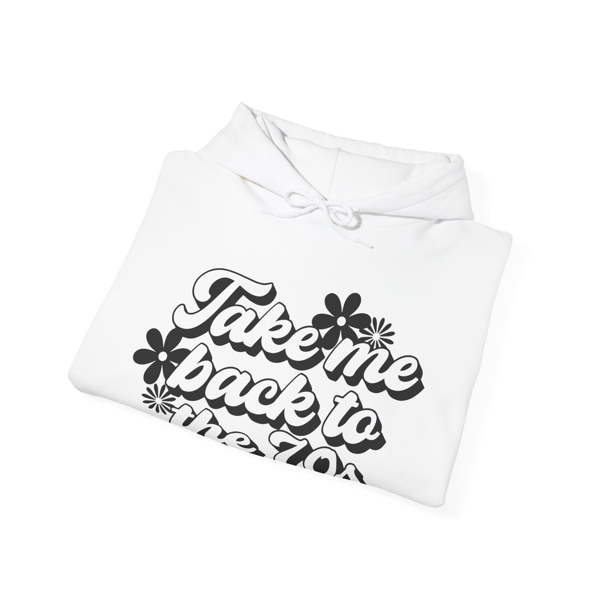 Take Me Back To The 70s Flowers Unisex Heavy Blend Hooded Sweatshirt