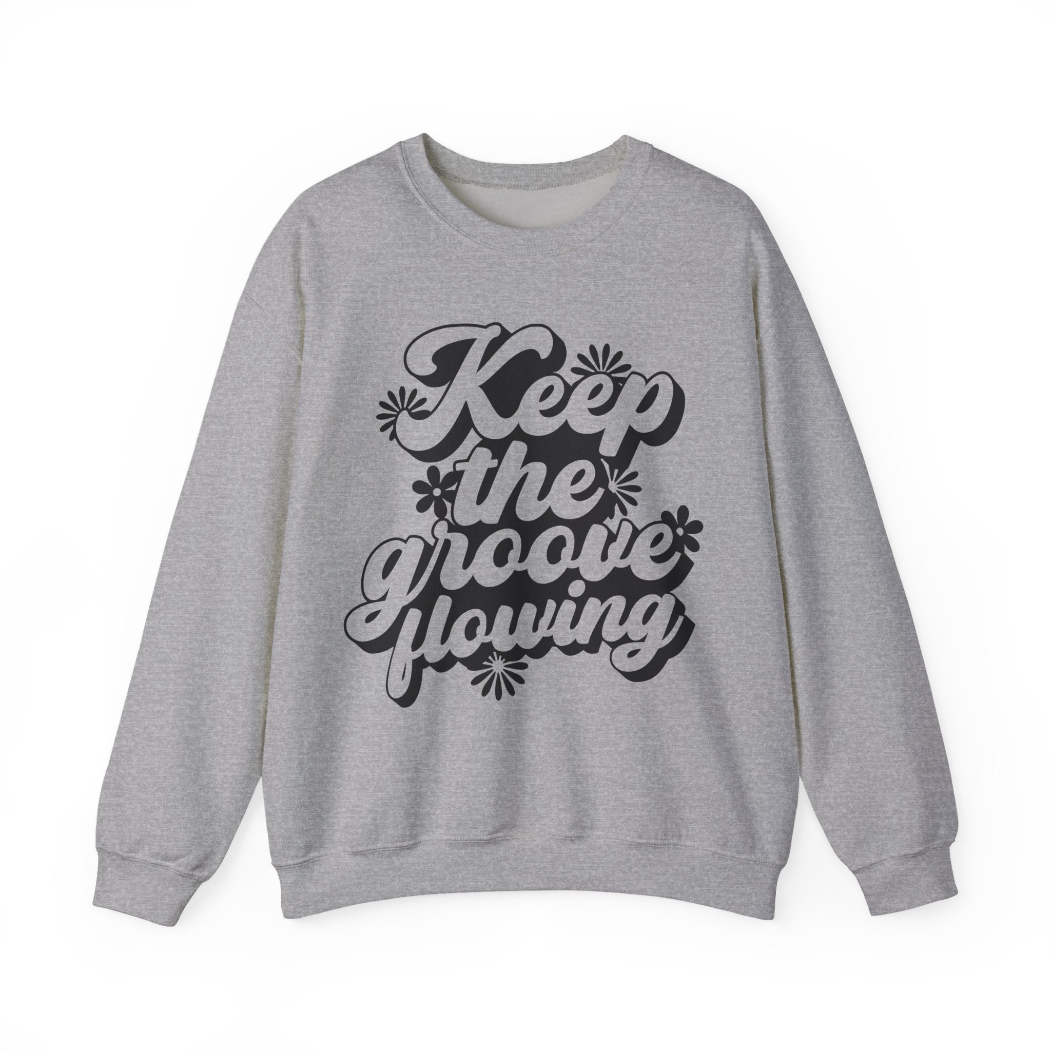 Keep The Groove Flowing Flowers Unisex Heavy Blend Crewneck Sweatshirt