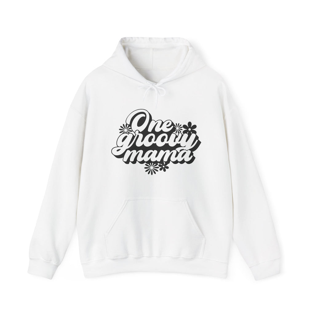 One Groovy Mama Flowers Unisex Heavy Blend Hooded Sweatshirt for Ultimate Comfort