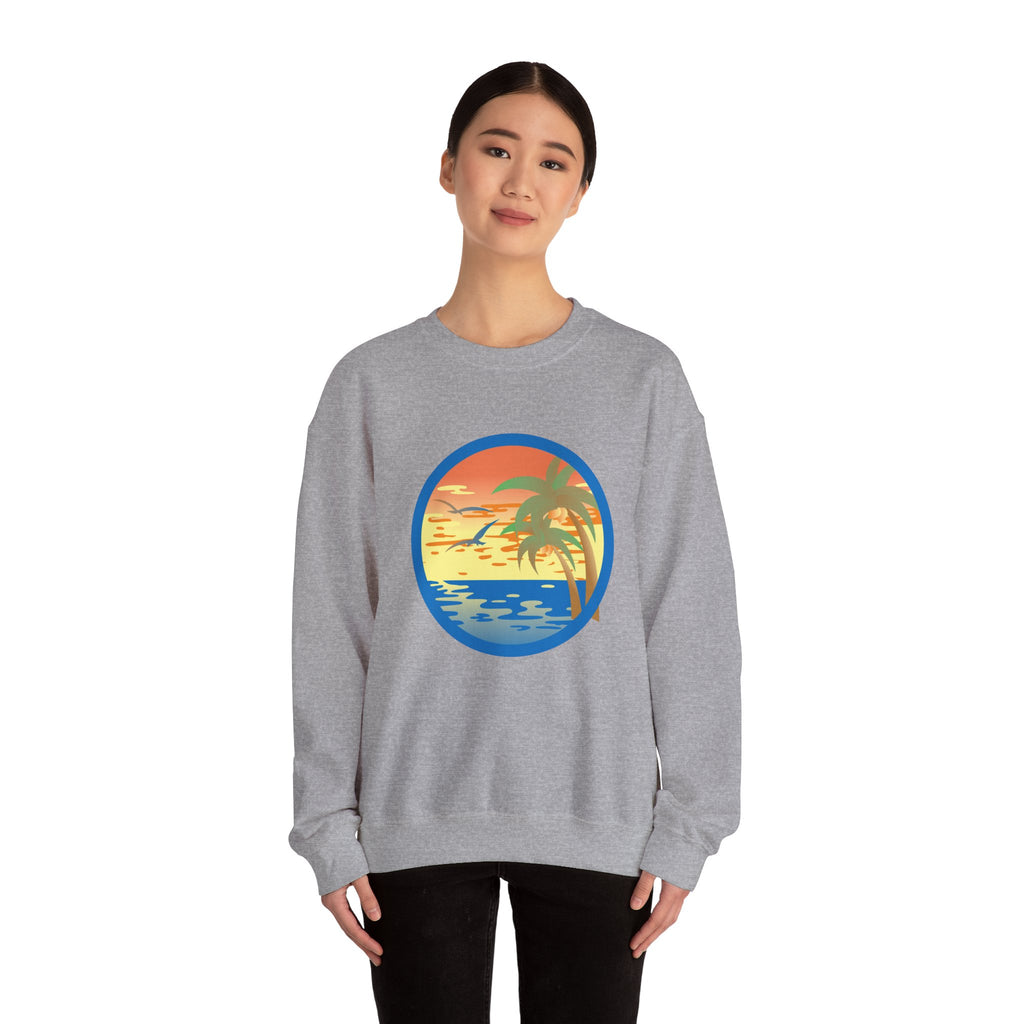 Colored Sunset And Beach Unisex Heavy Blend Crewneck Sweatshirt
