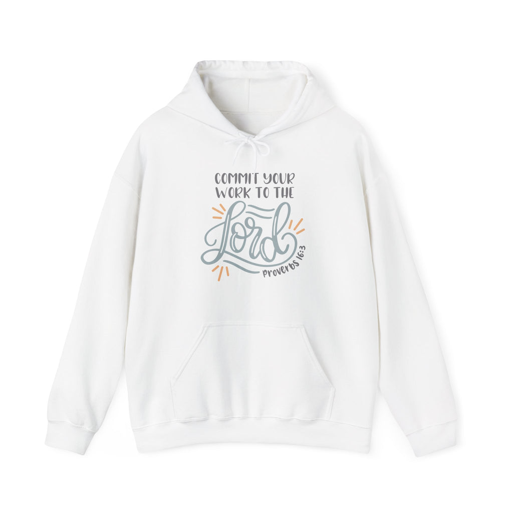 Commit Your Work To The Lord Proverbs 16 3 Unisex Heavy Blend Hooded Sweatshirt
