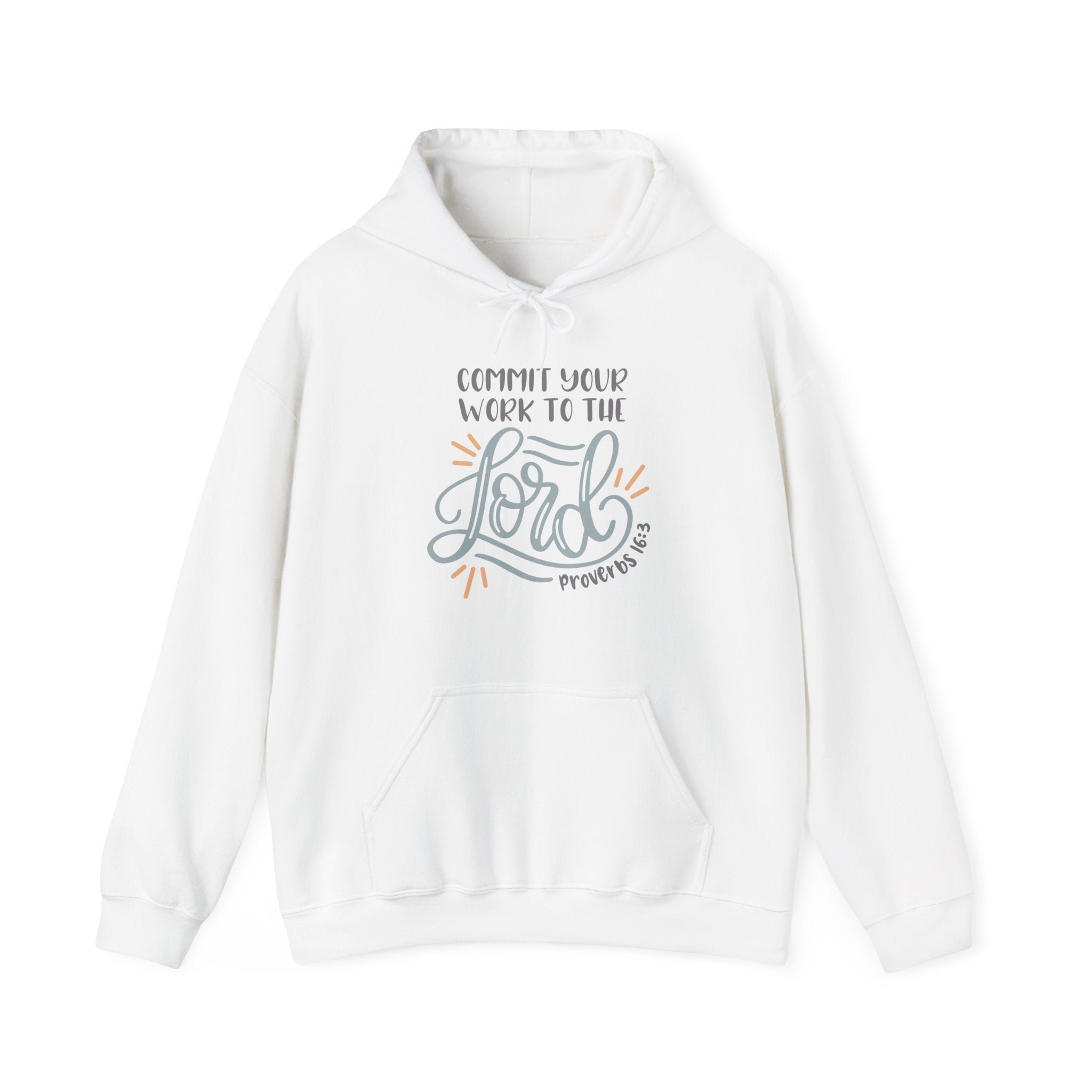 Commit Your Work To The Lord Proverbs 16 3 Unisex Heavy Blend Hooded Sweatshirt