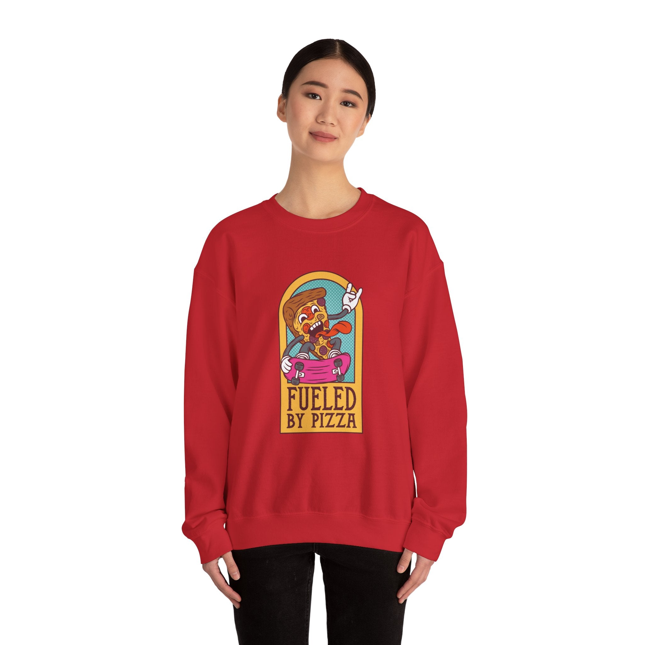 Fueled By Pizza Unisex Heavy Blend Crewneck Sweatshirt For Ultimate Comfort