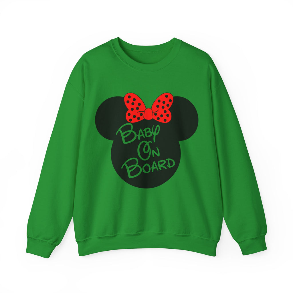 Baby On Board Mouse Ears Unisex Heavy Blend Crewneck Sweatshirt