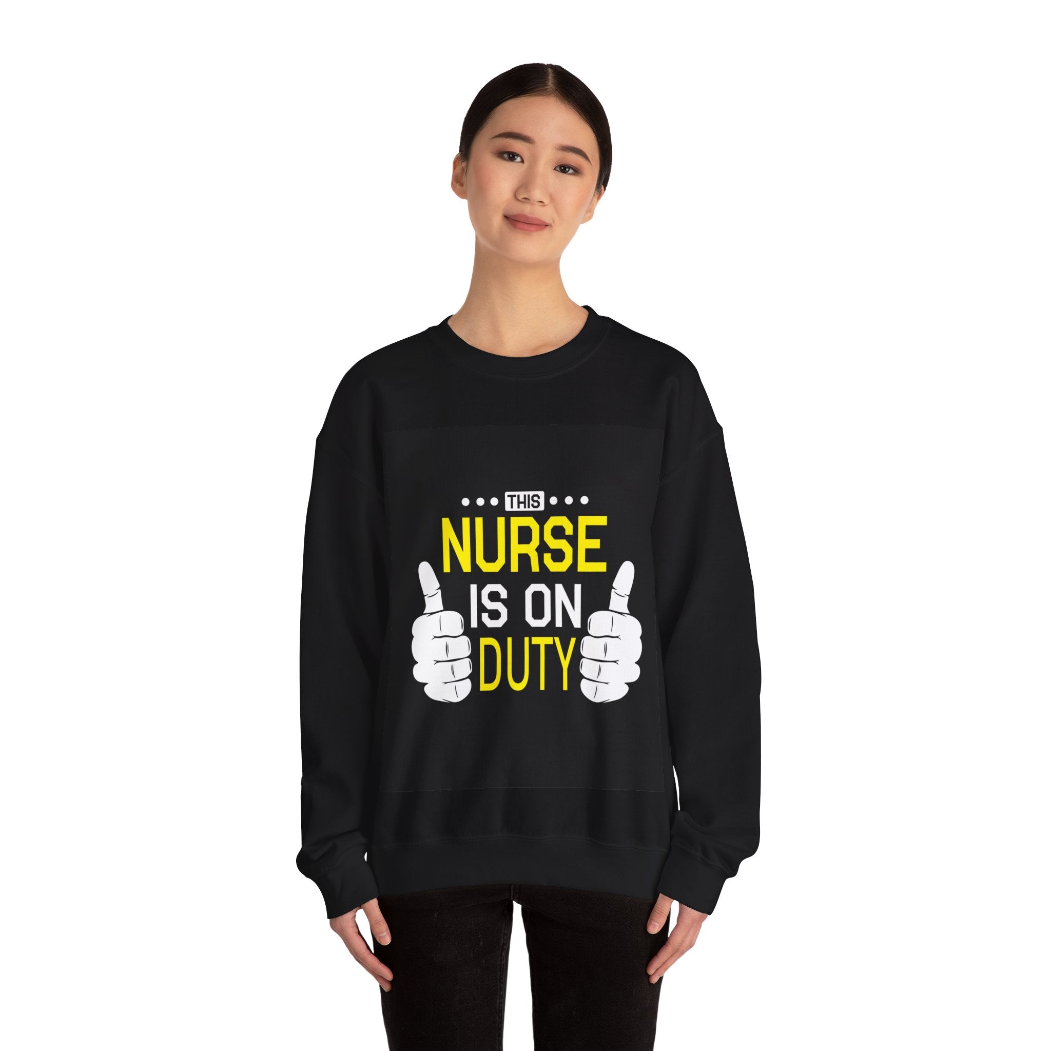 This Nurse Is On Duty Unisex Heavy Blend Crewneck Sweatshirt