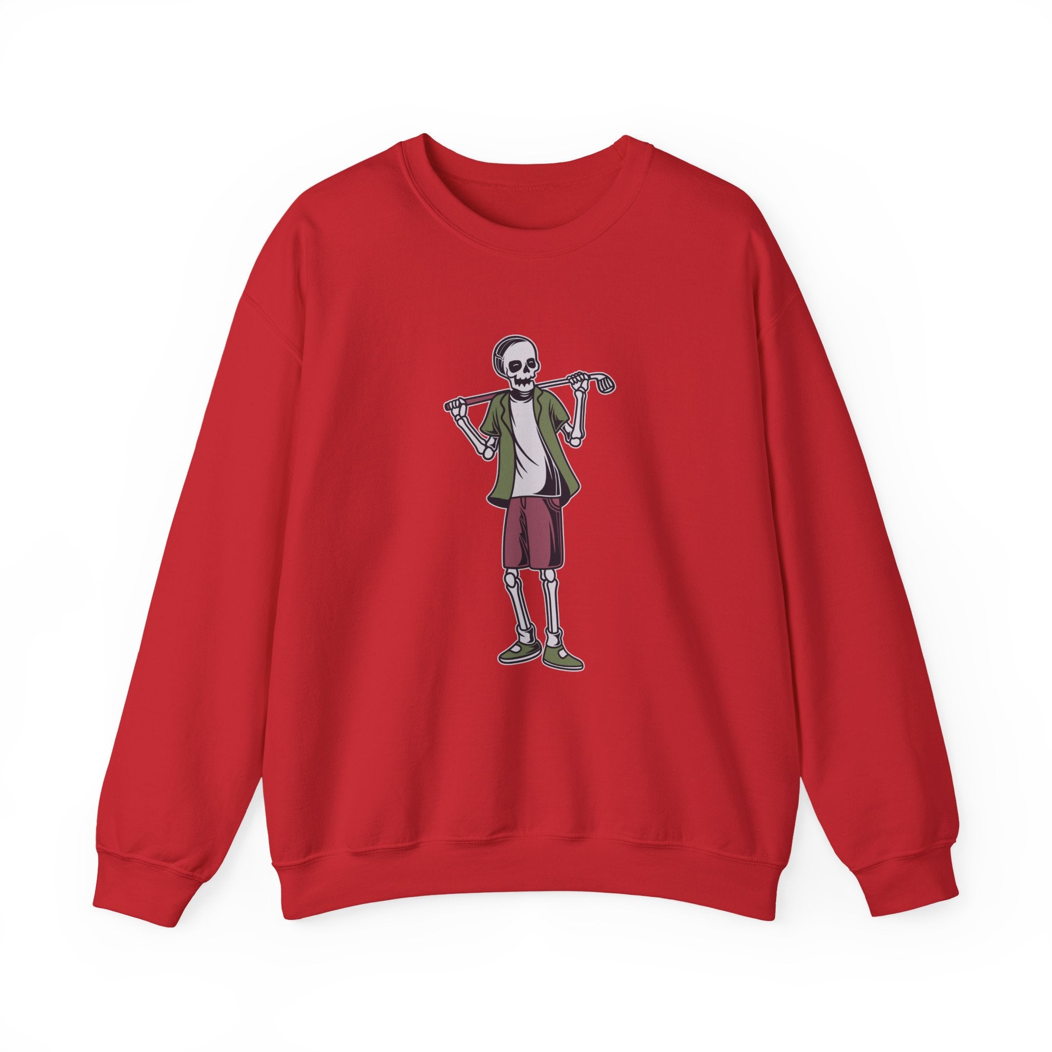Standing Skeleton Golfer Unisex Heavy Blend Crewneck Sweatshirt
